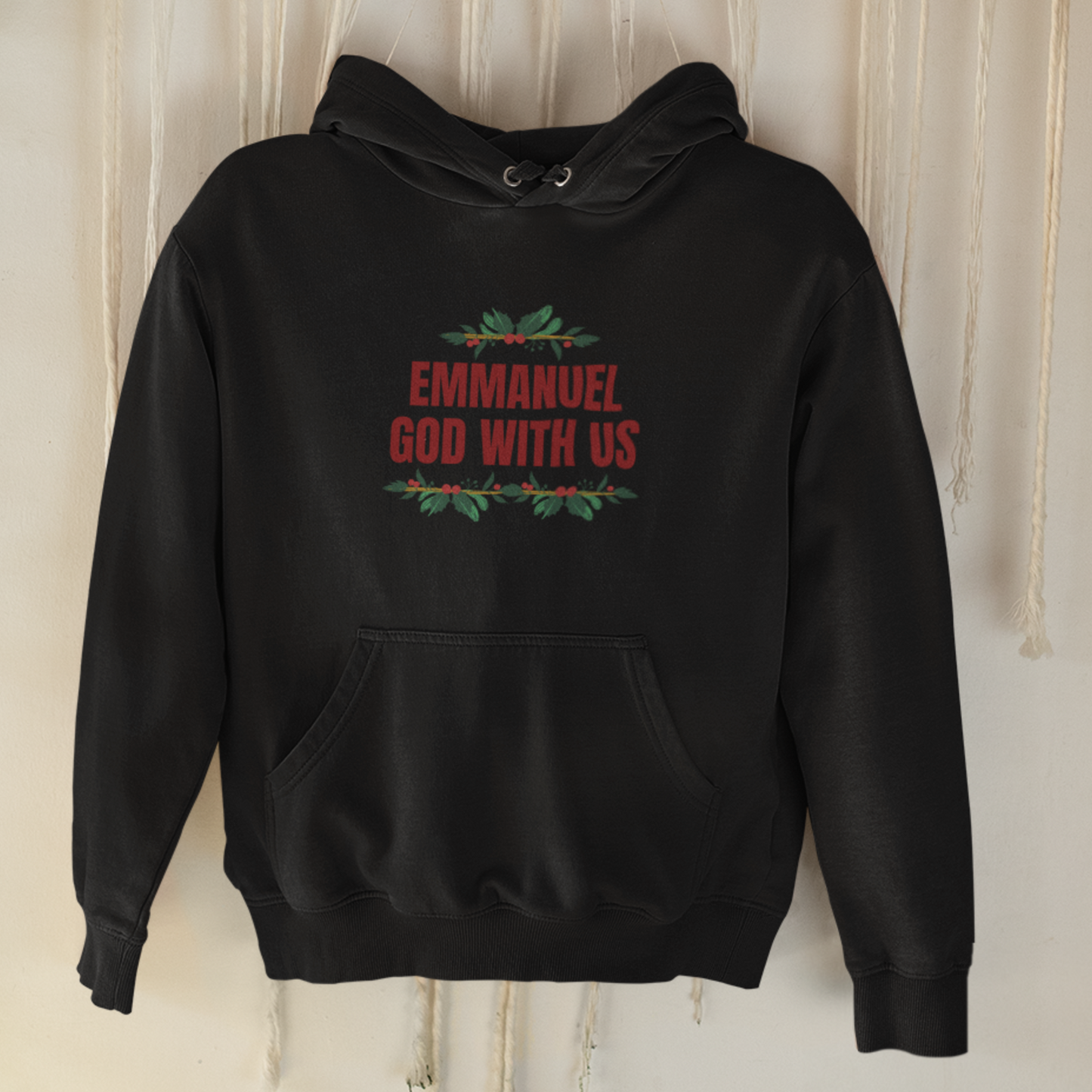 "Emmanuel - God with Us" unisex Christian hooded sweatshirt