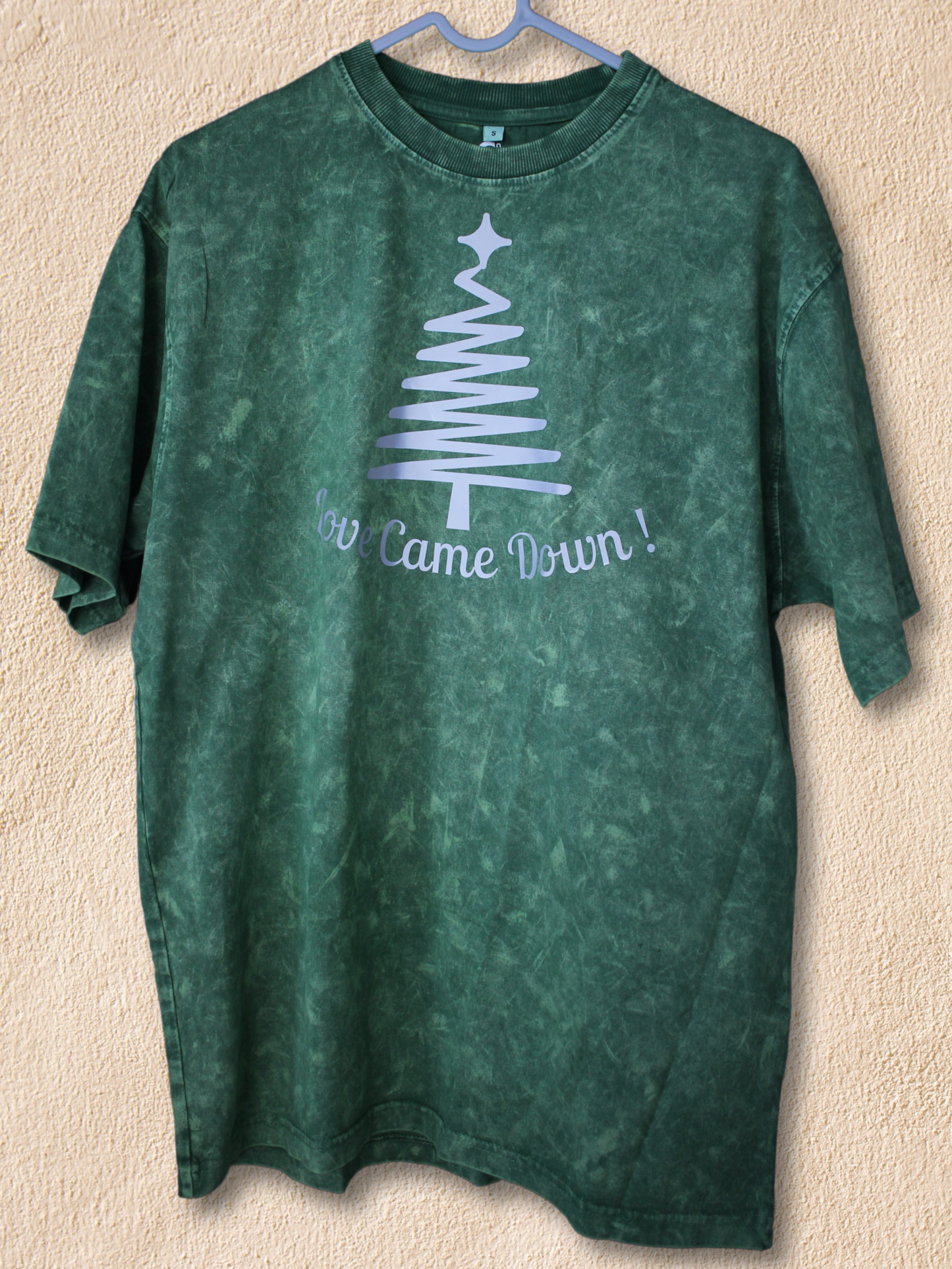 Reflective Print "Love Came Down" Title: Oversized Unisex Christian T-Shirt