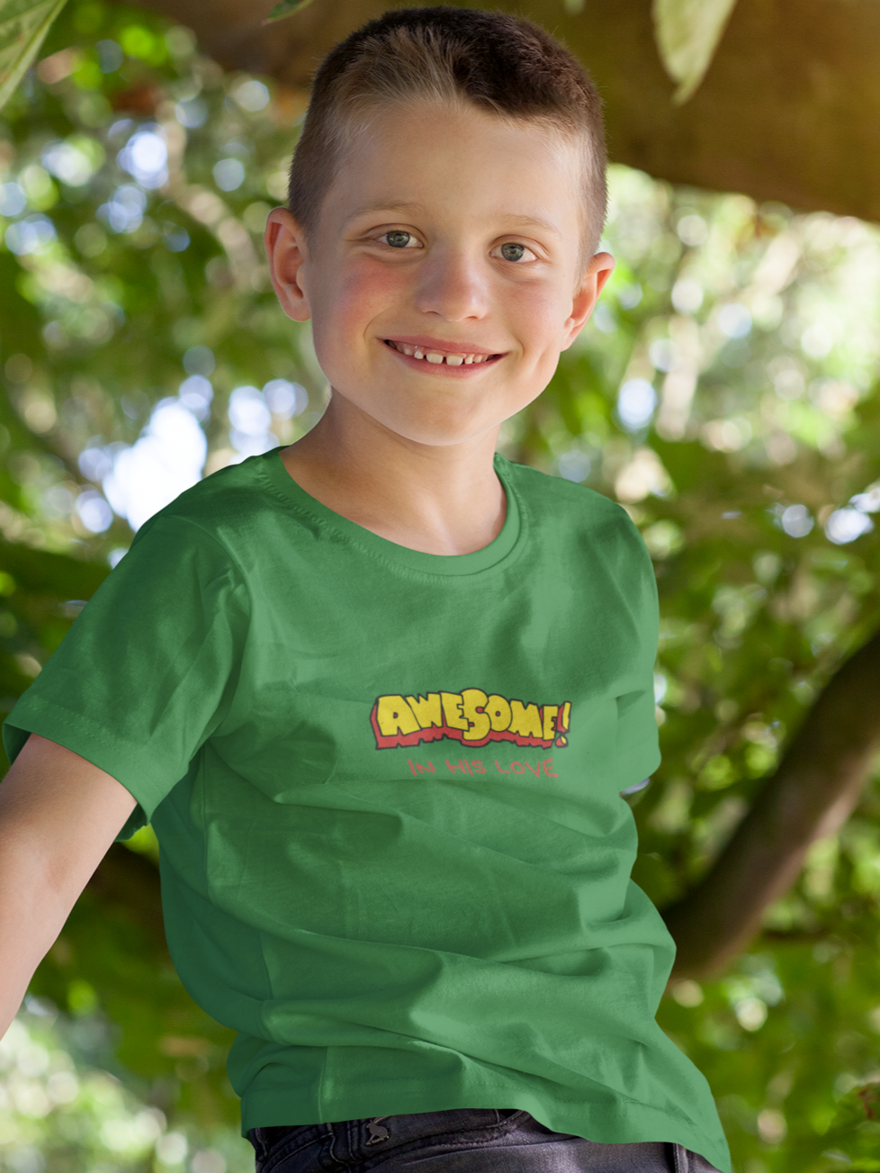 "Awesome in His Love" Boys' Christian T-Shirt