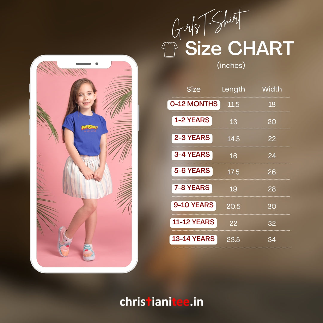 "Awesome in His Love" Girls' christian t-shirt