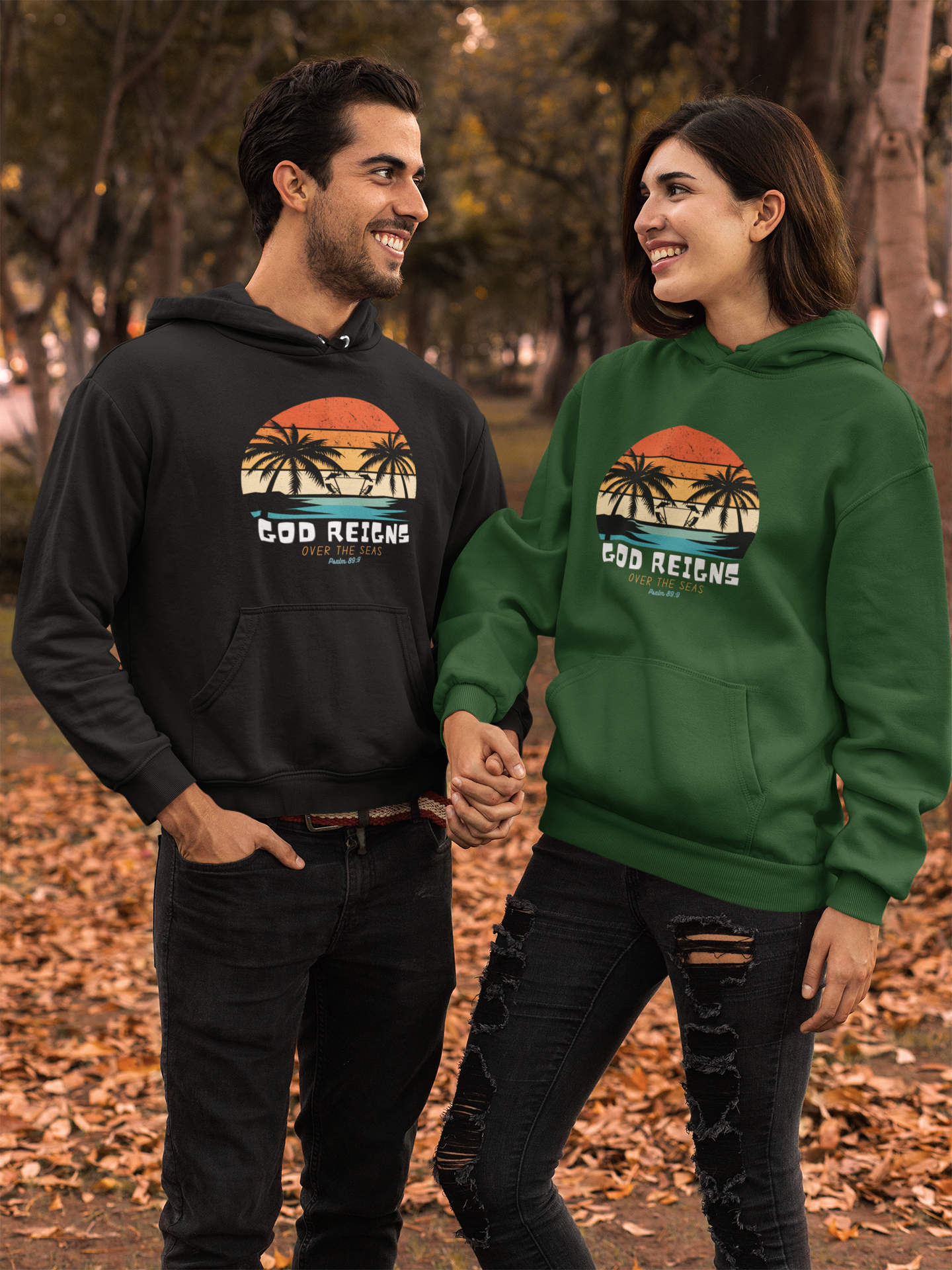 "God Reigns Over the Seas" unisex Christian hooded sweatshirt