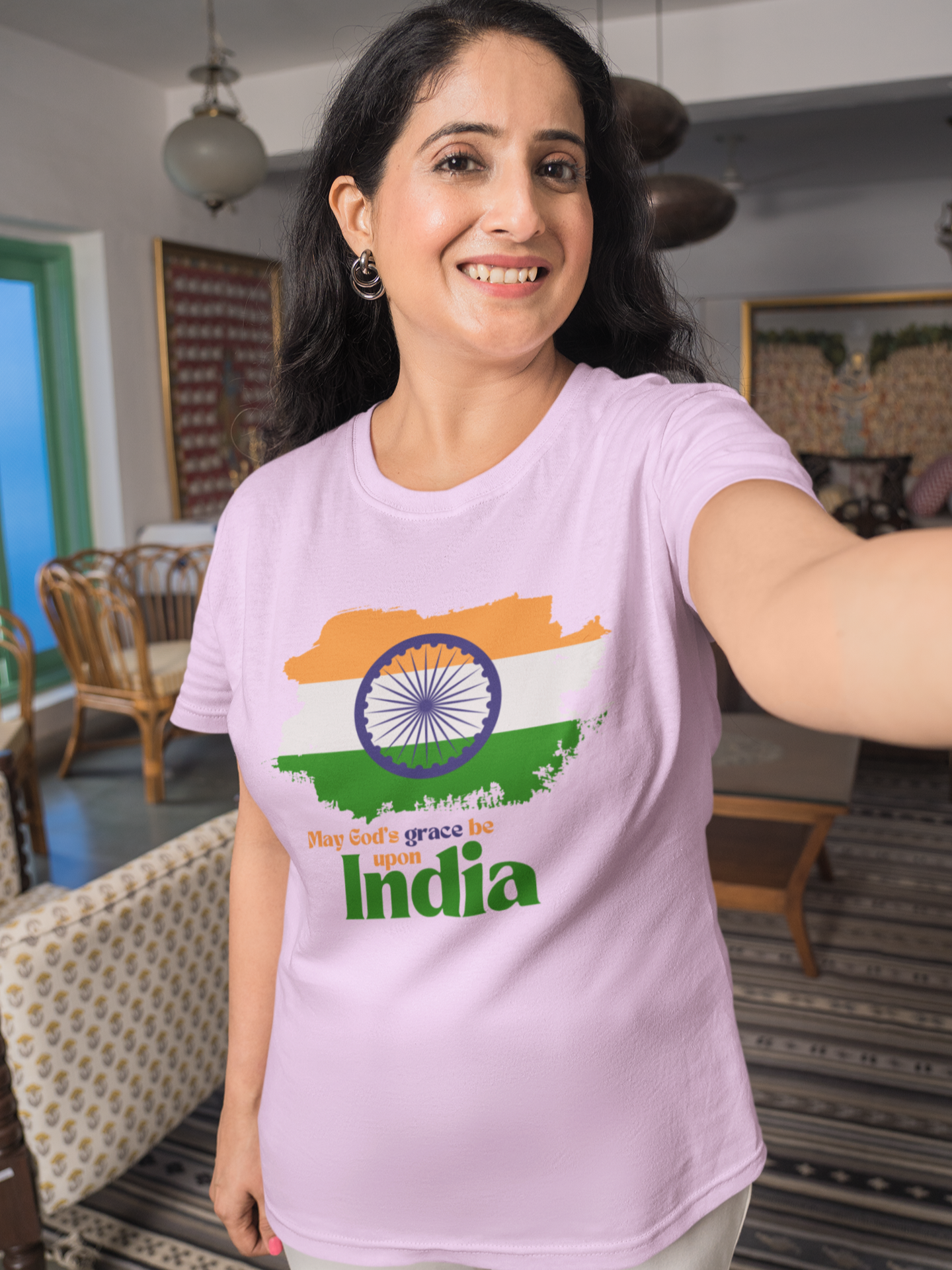 "May God's Grace Be Upon India" women's Christian T-shirt