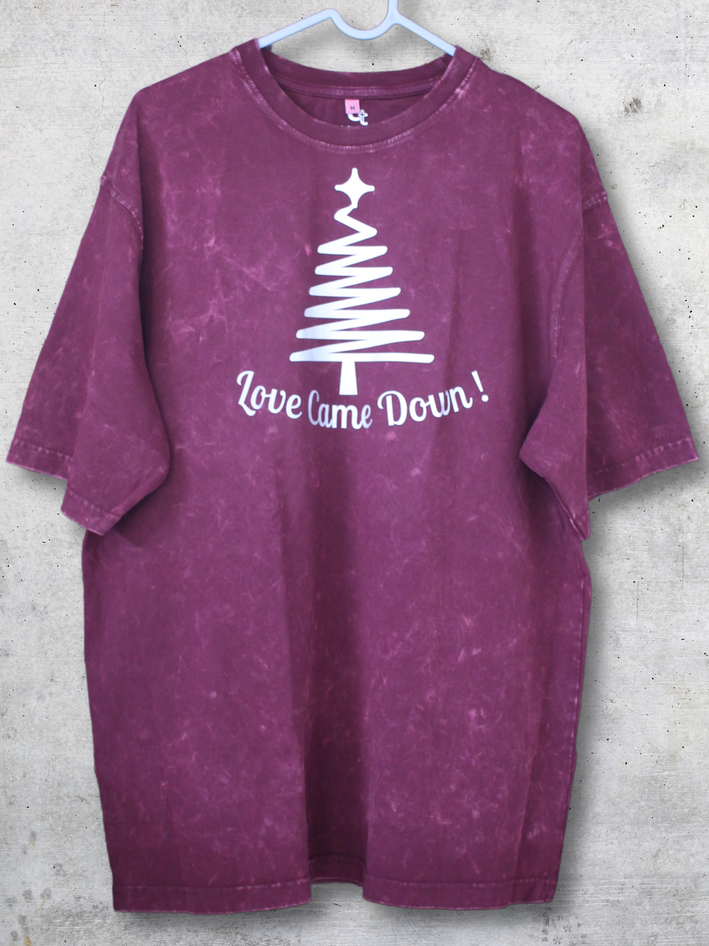 Reflective Print "Love Came Down" Title: Oversized Unisex Christian T-Shirt