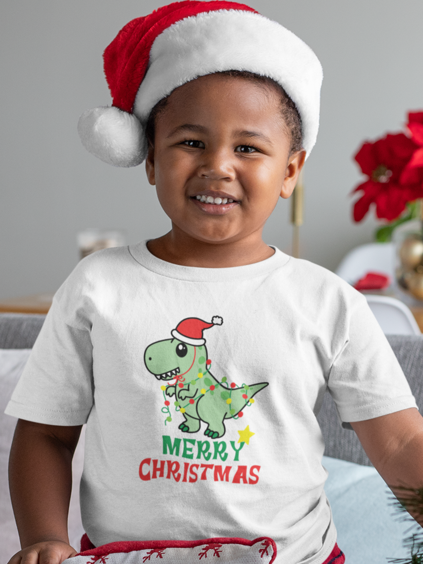 Dino-Merry Christmas boys t-shirt