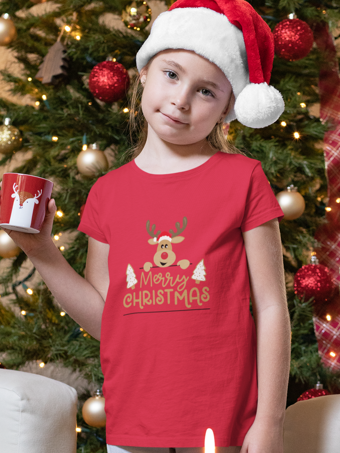 "Merry Christmas" girls christmas t-shirt