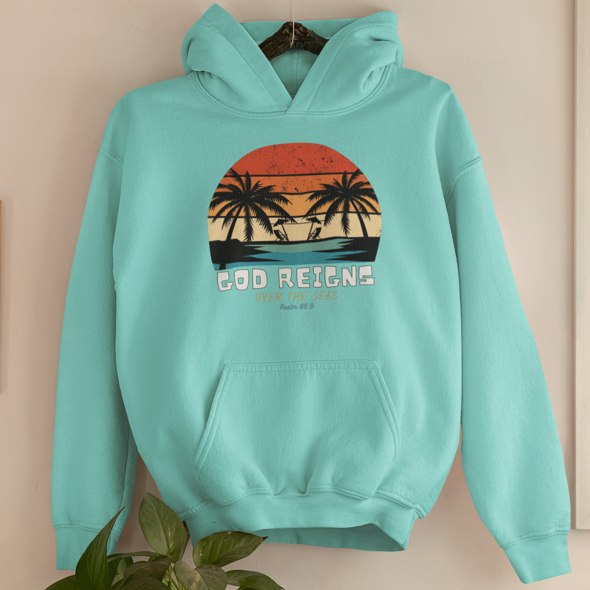 "God Reigns Over the Seas" unisex Christian hooded sweatshirt