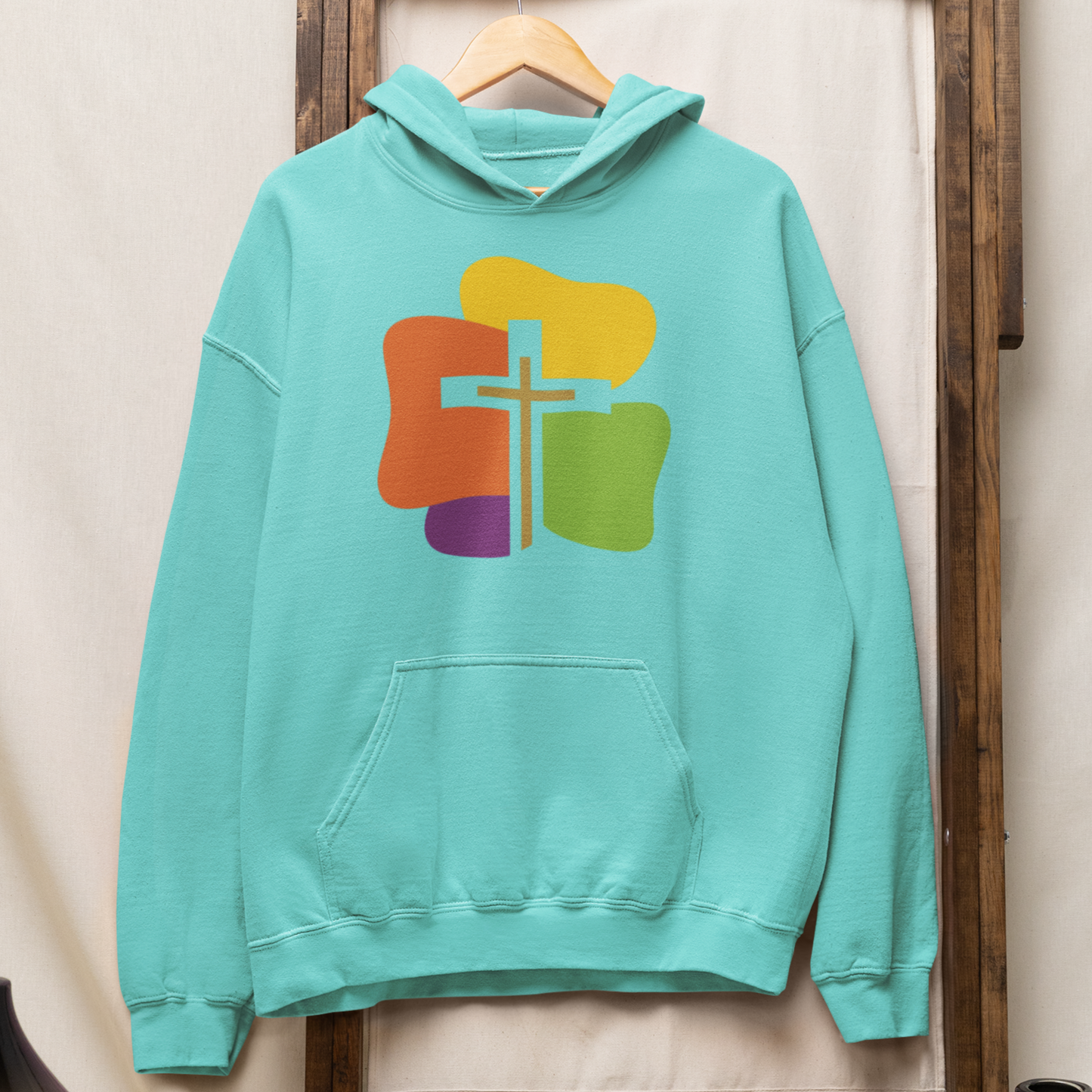 'Colorful Cross' unisex Christian hooded sweatshirt