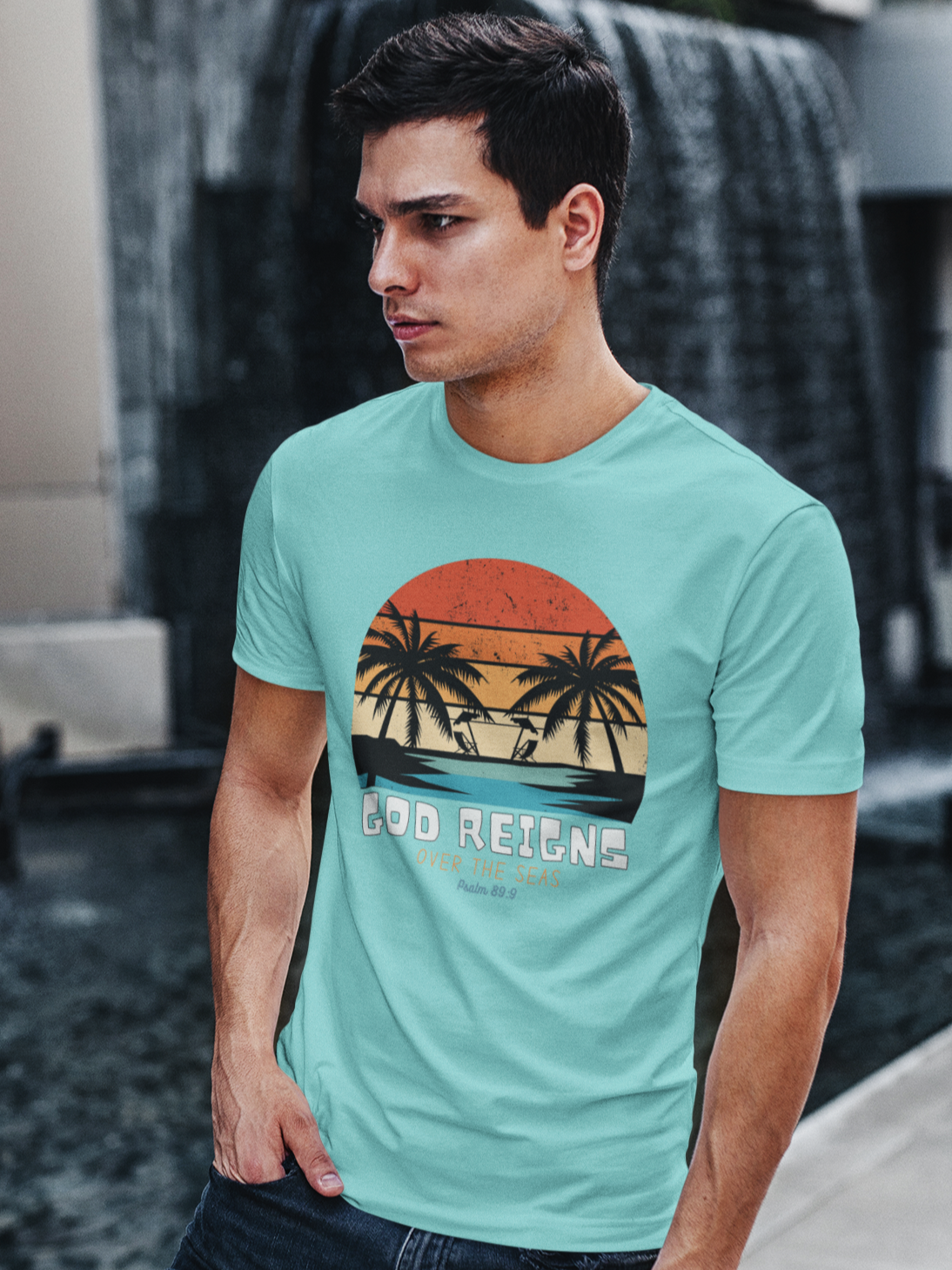 "God Reigns Over the Seas" unisex christian t-shirt