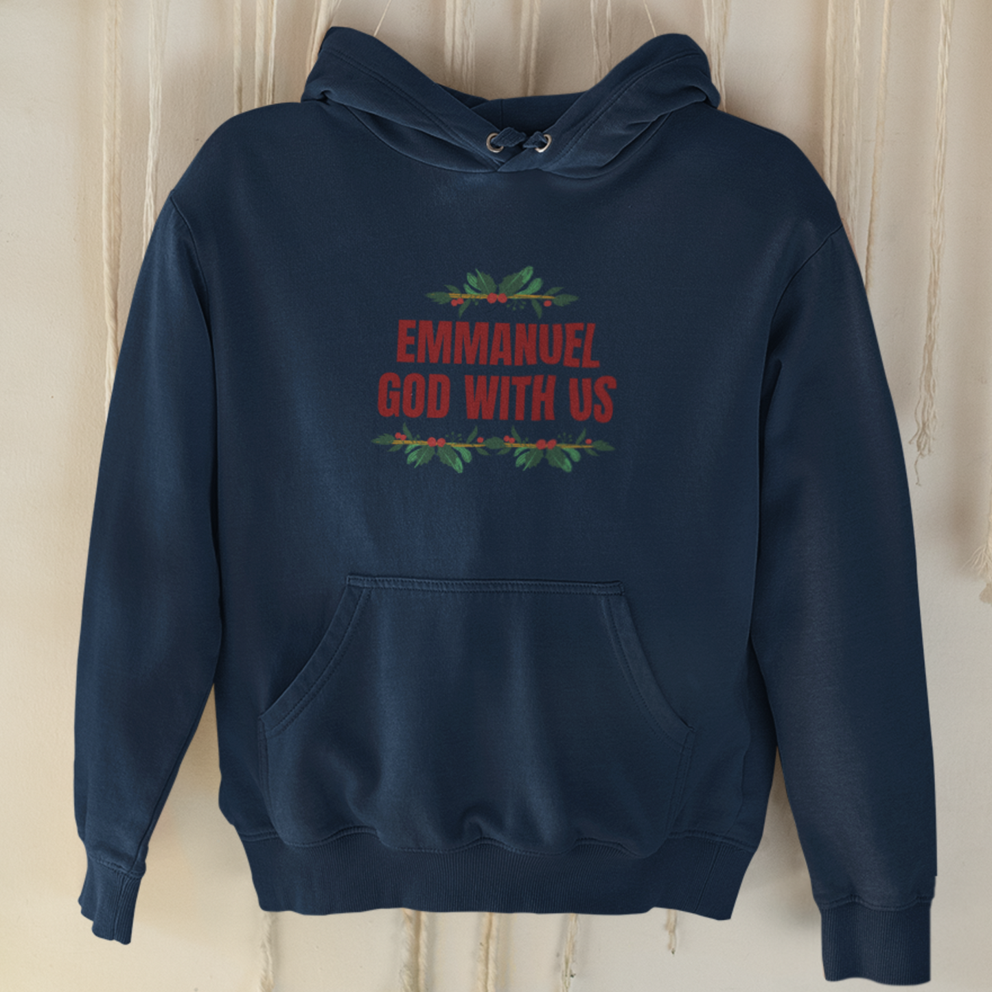 "Emmanuel - God with Us" unisex Christian hooded sweatshirt