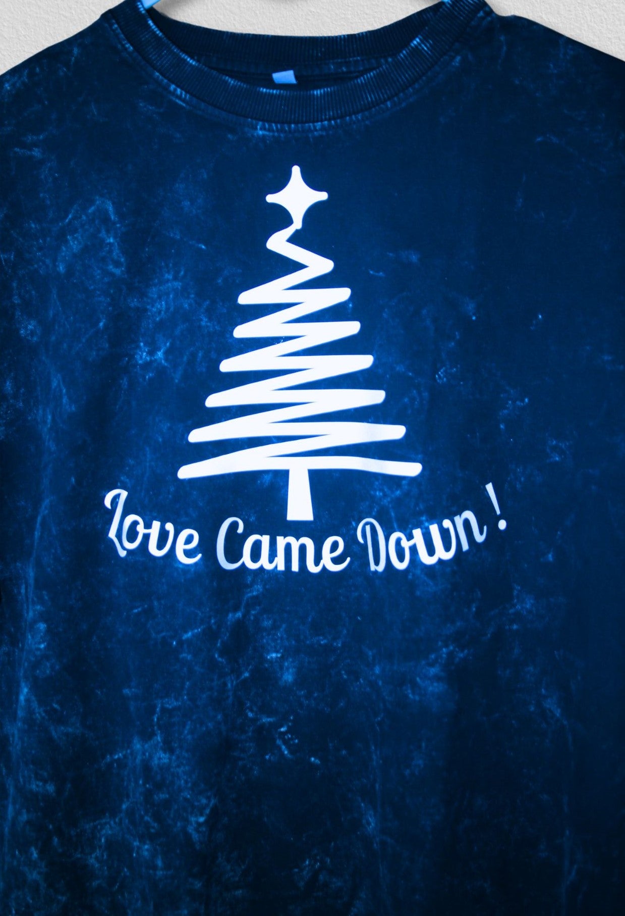Reflective Print "Love Came Down" Title: Oversized Unisex Christian T-Shirt