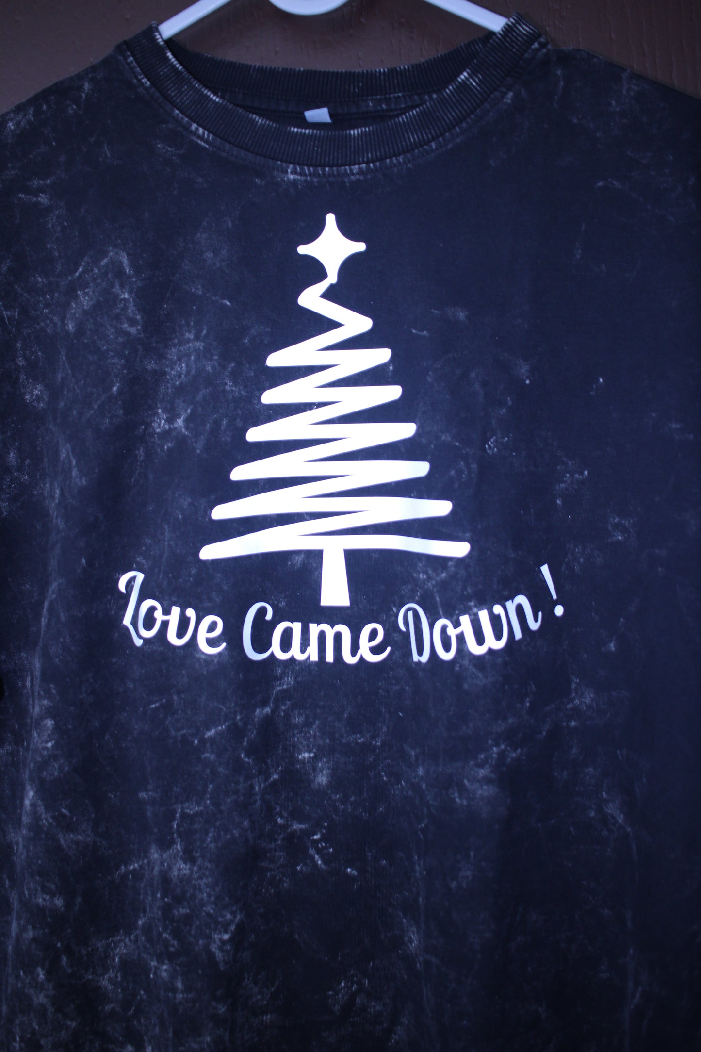 Reflective Print "Love Came Down" Title: Oversized Unisex Christian T-Shirt