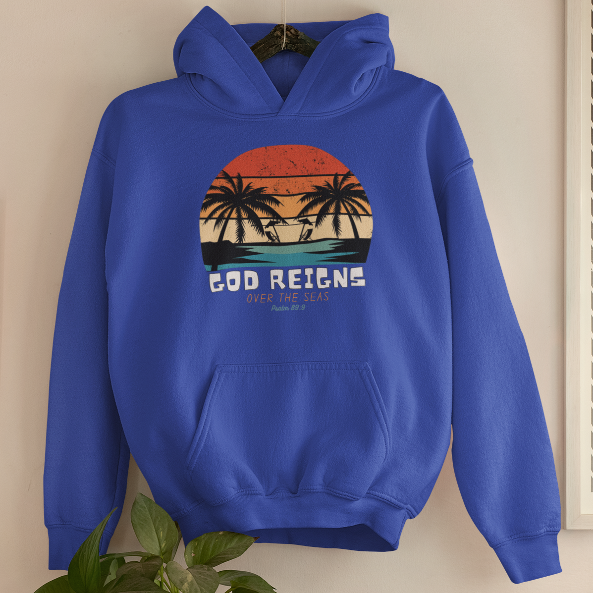 "God Reigns Over the Seas" unisex Christian hooded sweatshirt