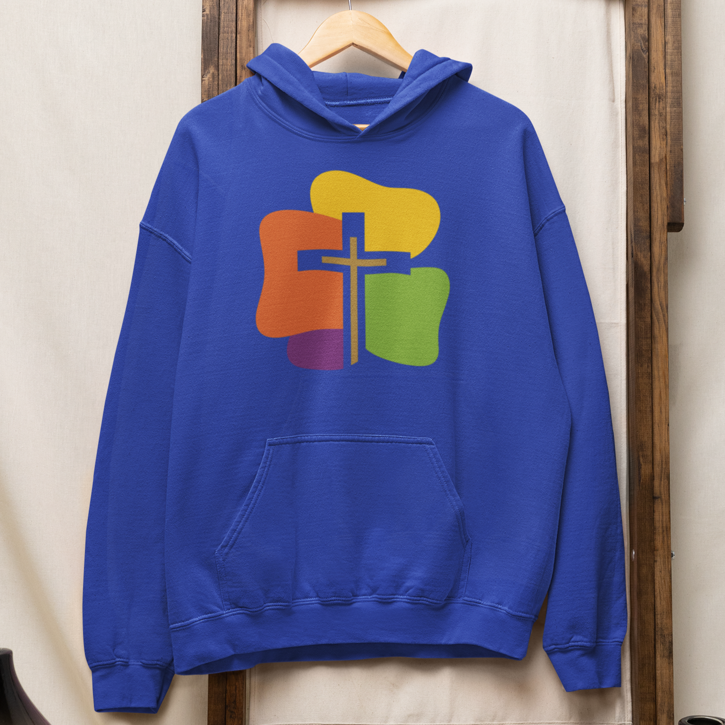 'Colorful Cross' unisex Christian hooded sweatshirt