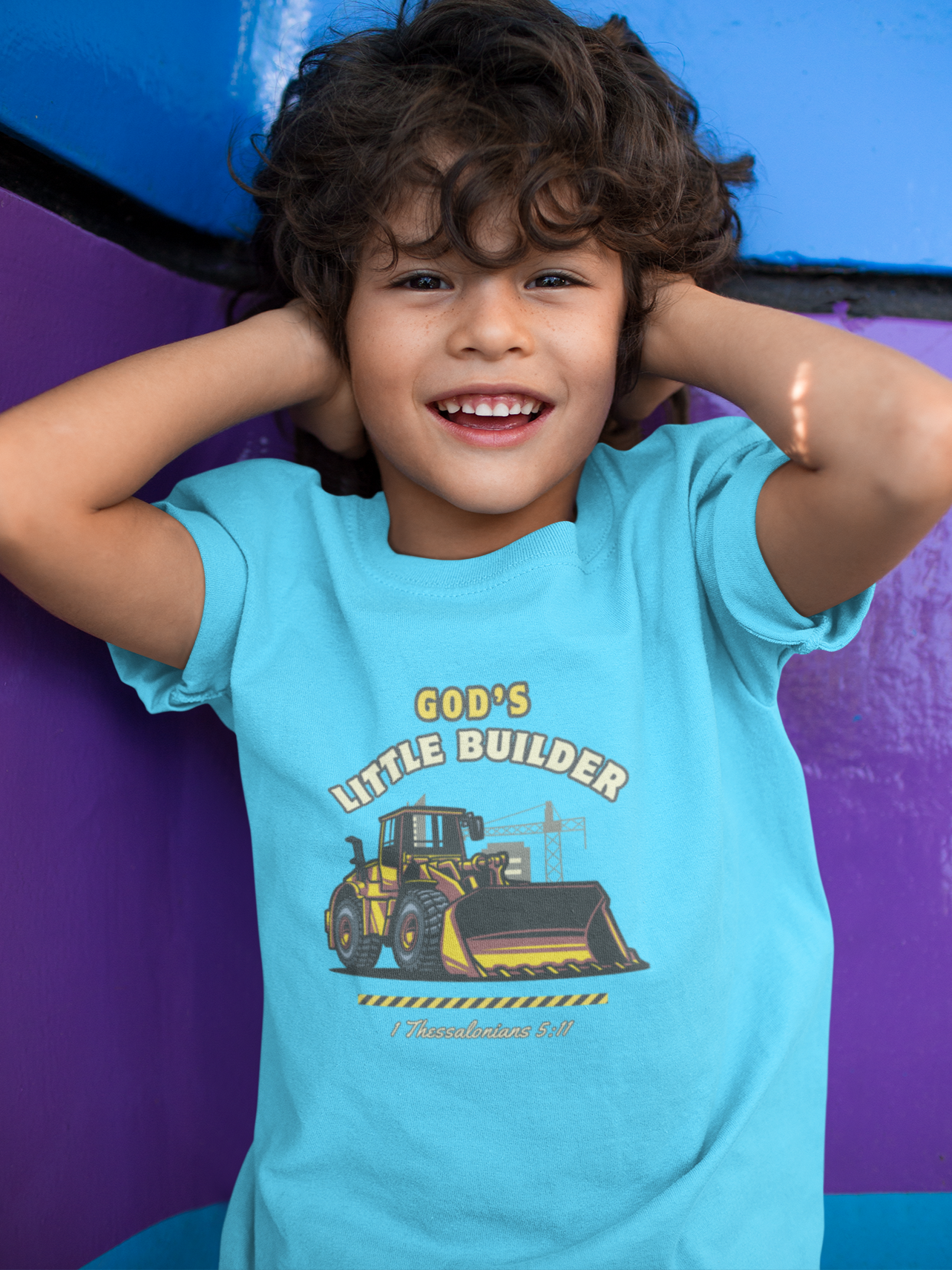 "God's Little Builder" Boys' Christian T-Shirt