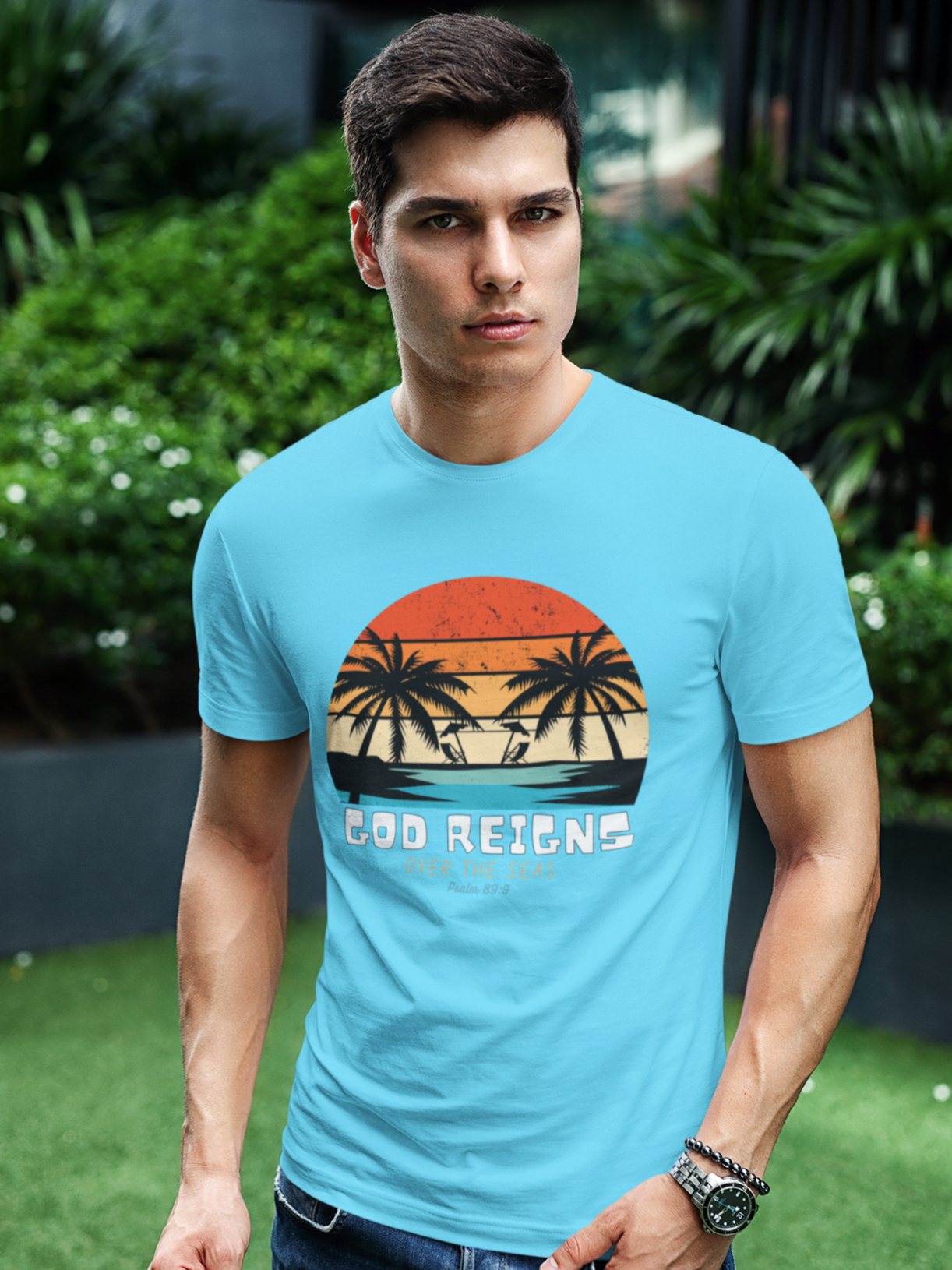 "God Reigns Over the Seas" unisex christian t-shirt