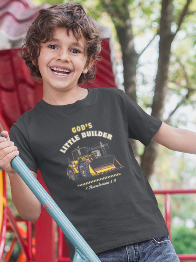 "God's Little Builder" Boys' Christian T-Shirt