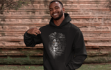 Black "Lion of Judah" unisex Christian hooded sweatshirt