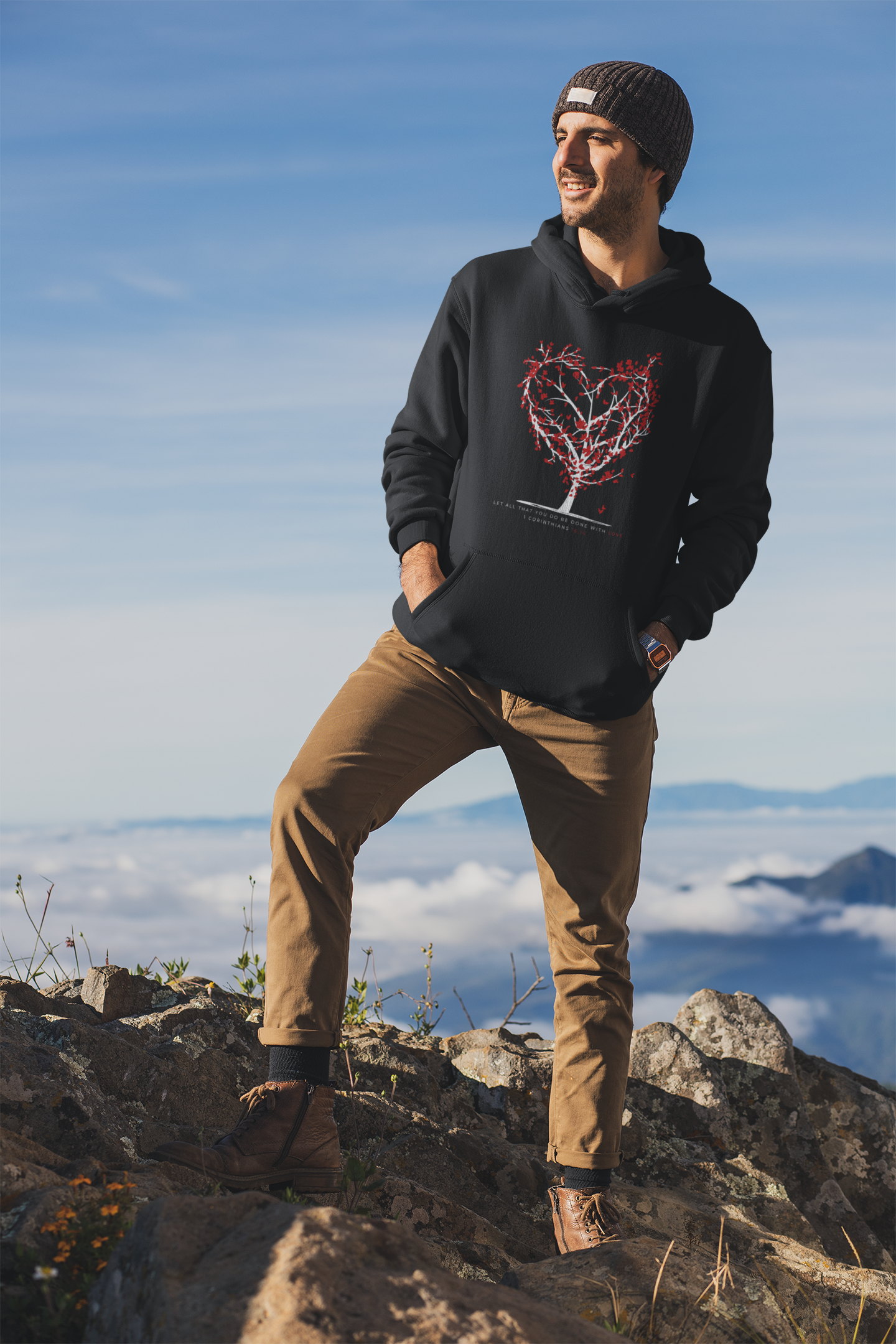"Let all that you do be done in Love" unisex Christian hooded sweatshirt