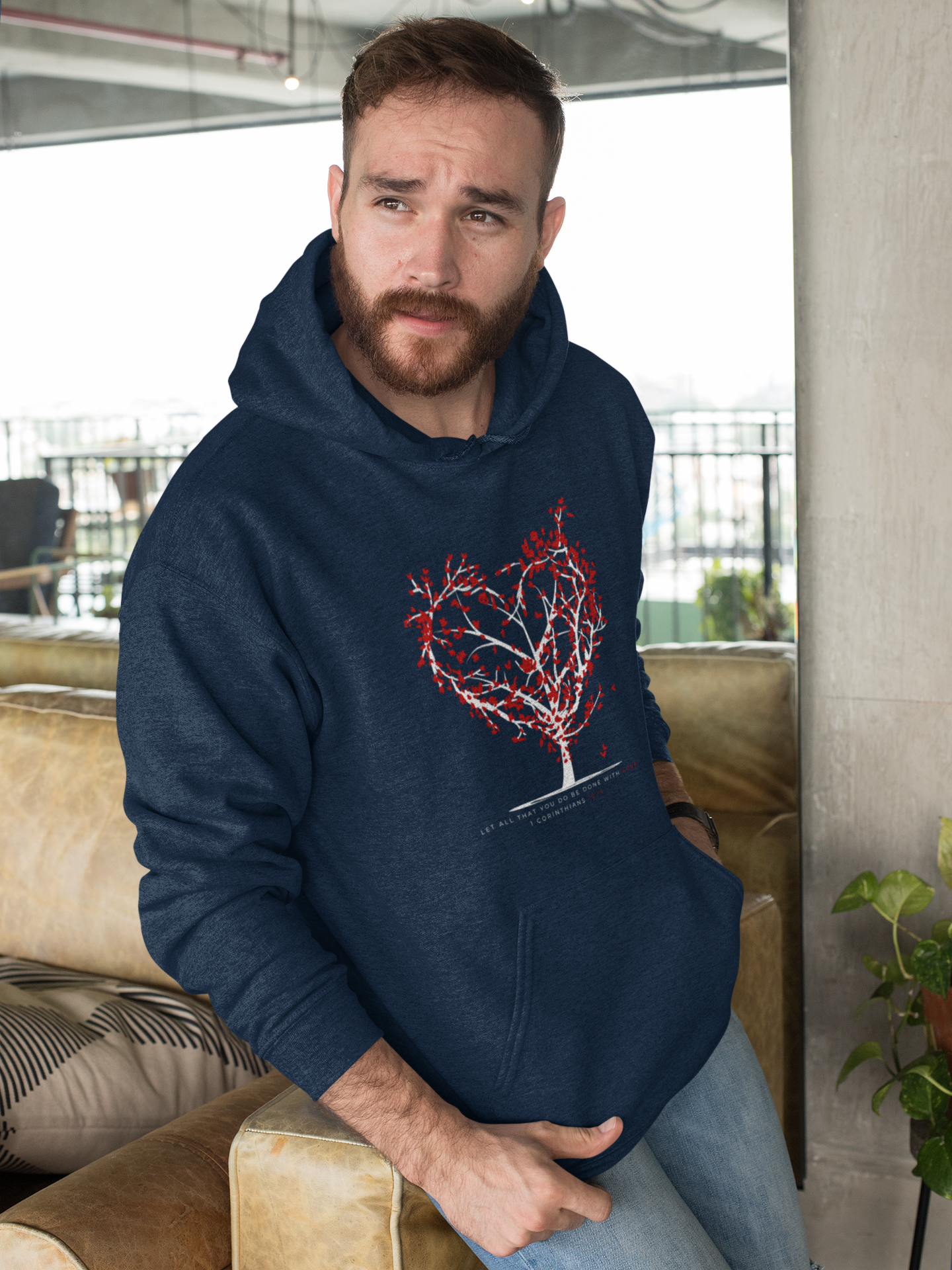 "Let all that you do be done in Love" unisex Christian hooded sweatshirt