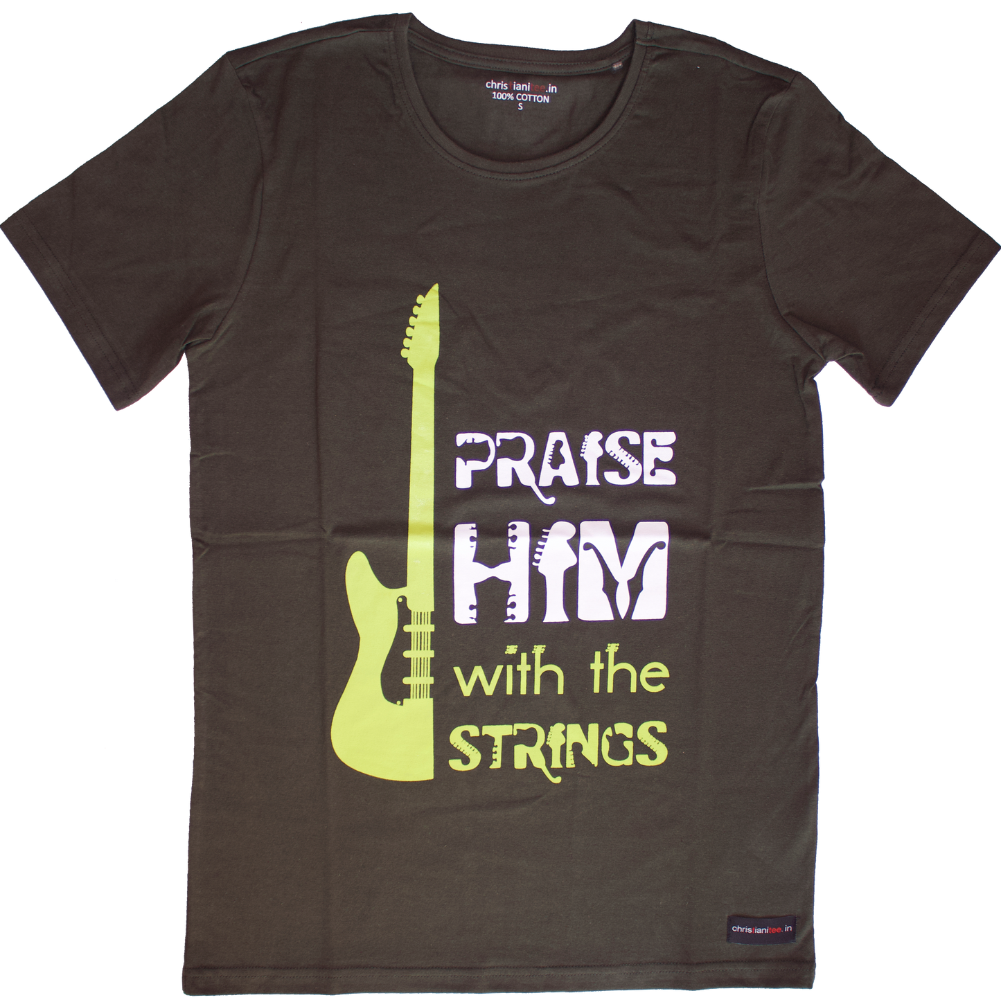 Olive Green “Praise him with the strings” unisex Christian t-shirt