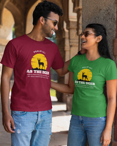 "As the Deer Pants" Christian Couple t-shirts