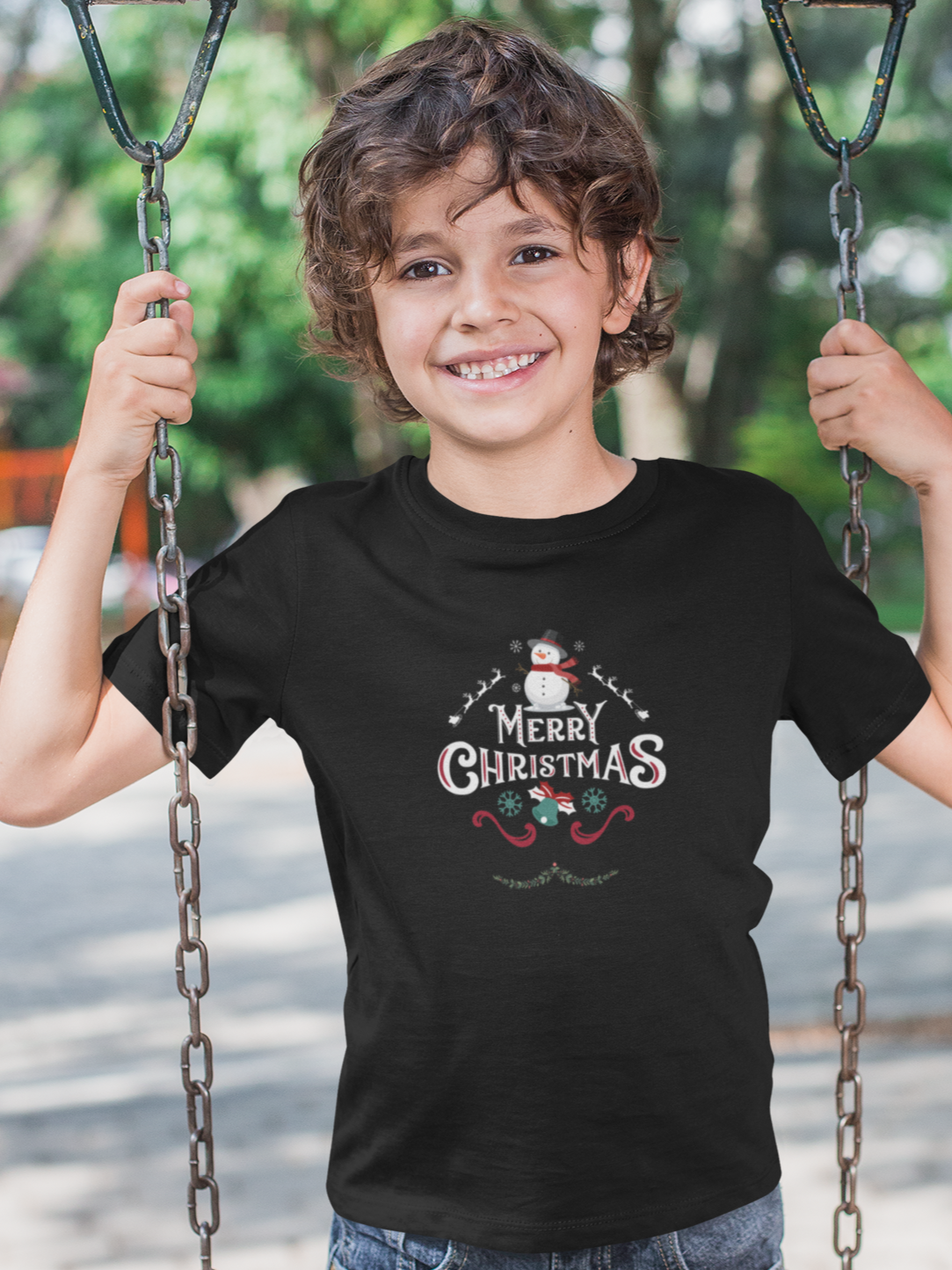 "Merry Christmas" Snowman Christmas T-Shirt for boys