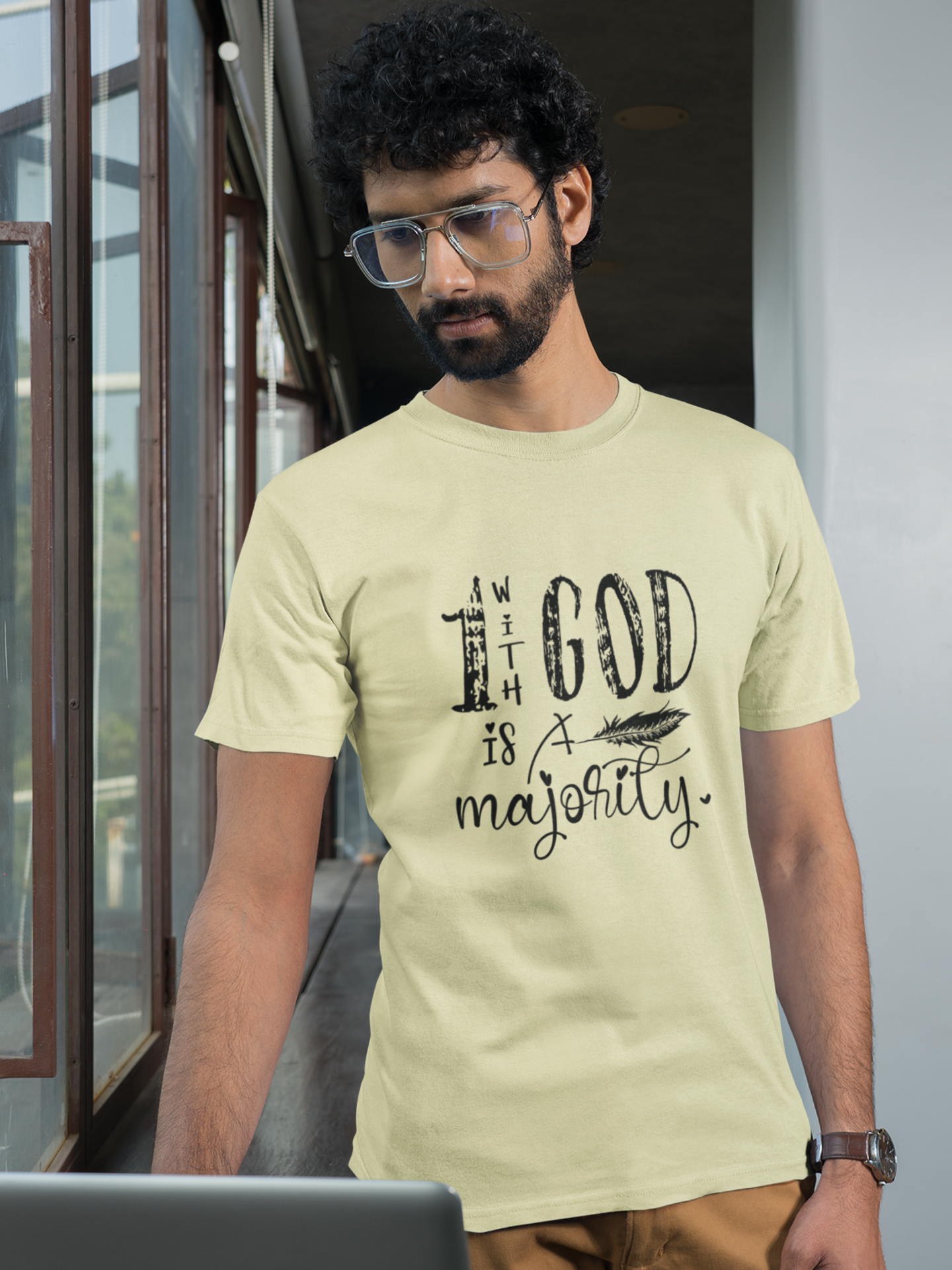 "1 with God is a Majority" unisex christian t-shirt