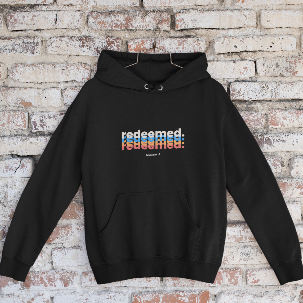 "Redeemed" unisex Christian hooded sweatshirt