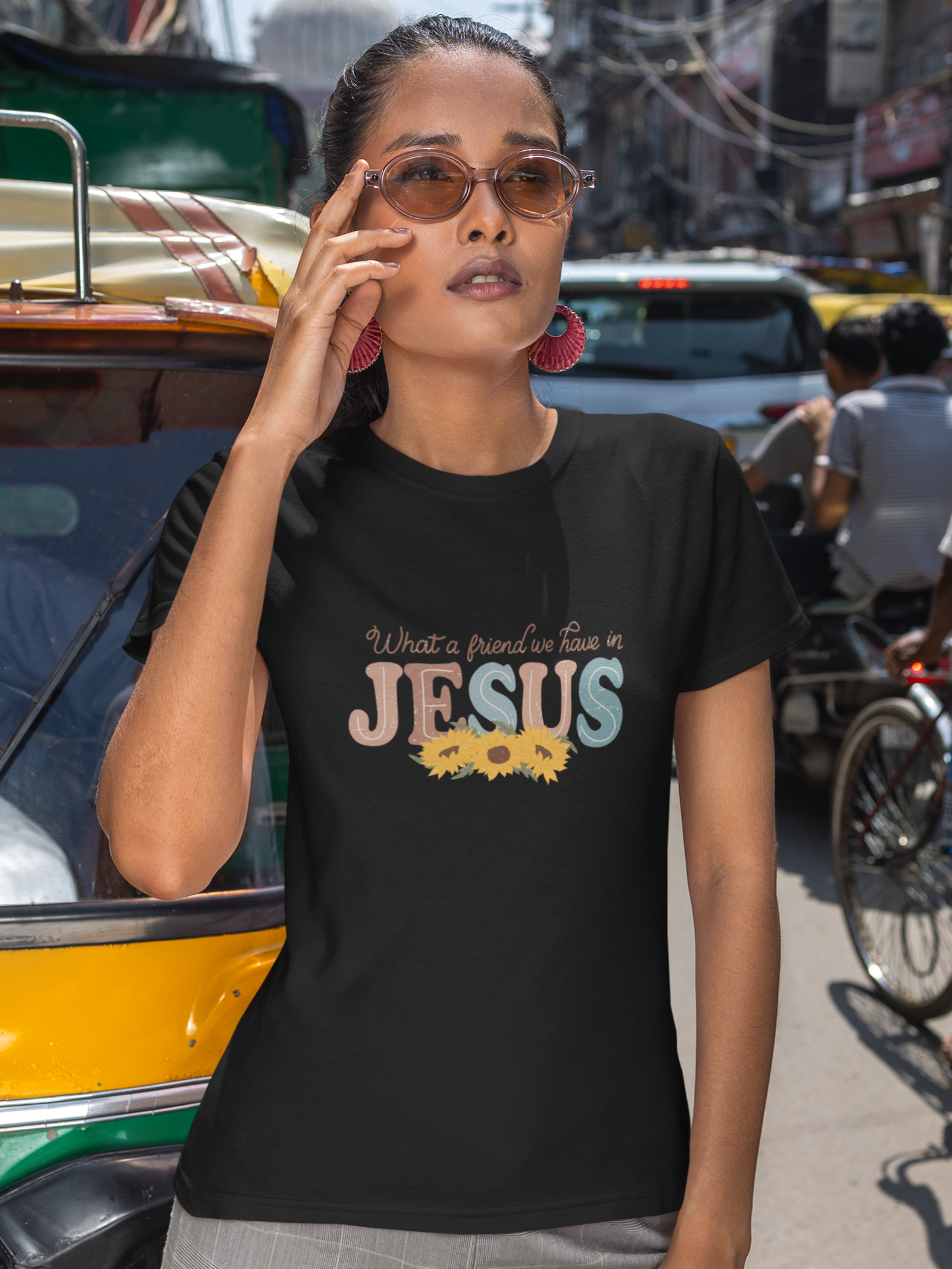 "What a Friend We Have in Jesus" women's Christian T-shirt