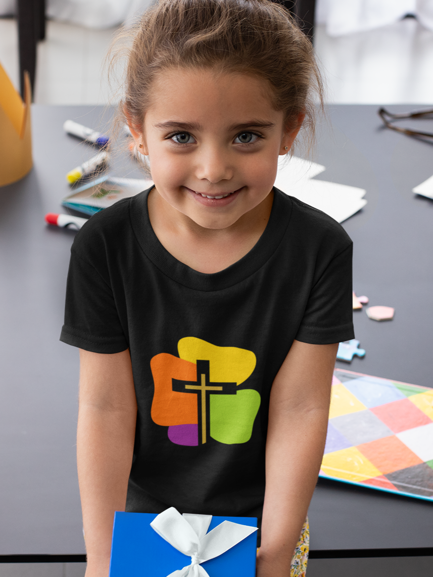 'Colorful Cross' girls christian t-shirt