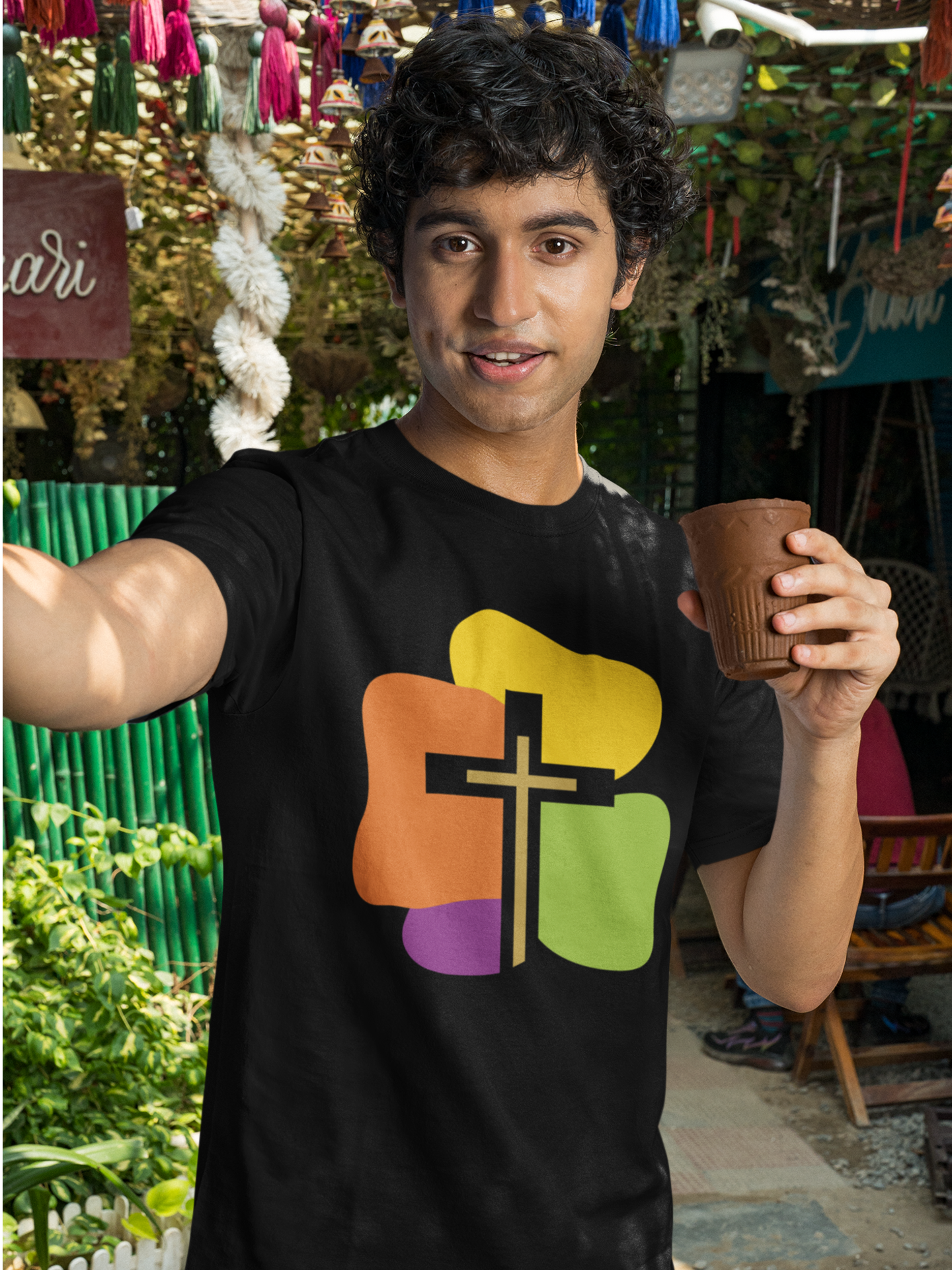 'Colorful Cross' unisex christian t-shirt