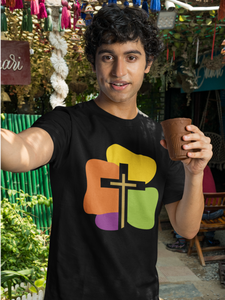 'Colorful Cross' unisex christian t-shirt