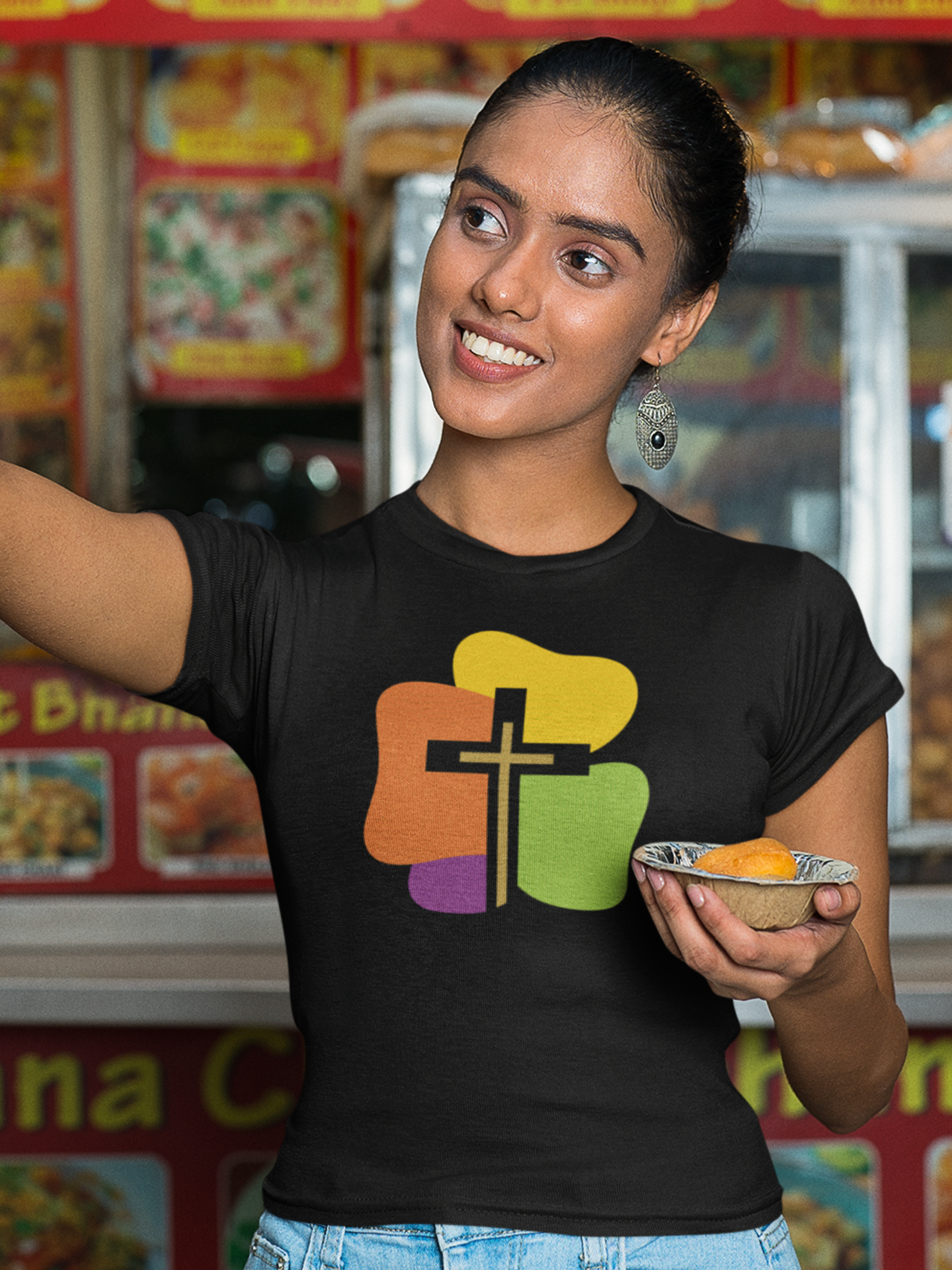 'Colorful Cross' women's Christian t-shirt