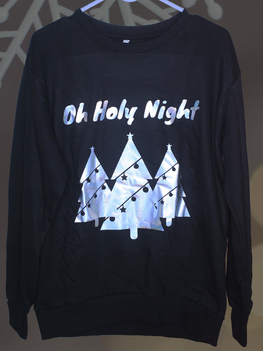 "Oh Holy Night" Rainbow Vinyl Unisex Christmas Sweatshirt