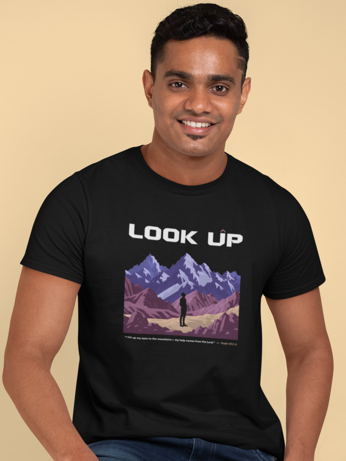 Look Up – Psalm 121:1-2  Unisex Christian T-Shirt