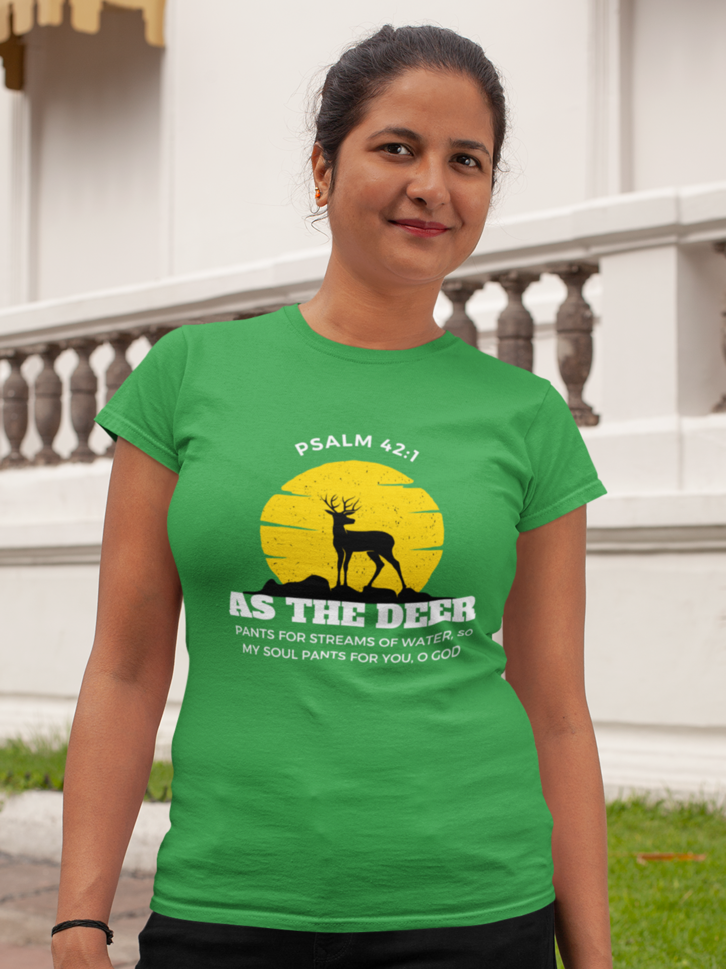 "As the Deer Pants" women's Christian t-shirt