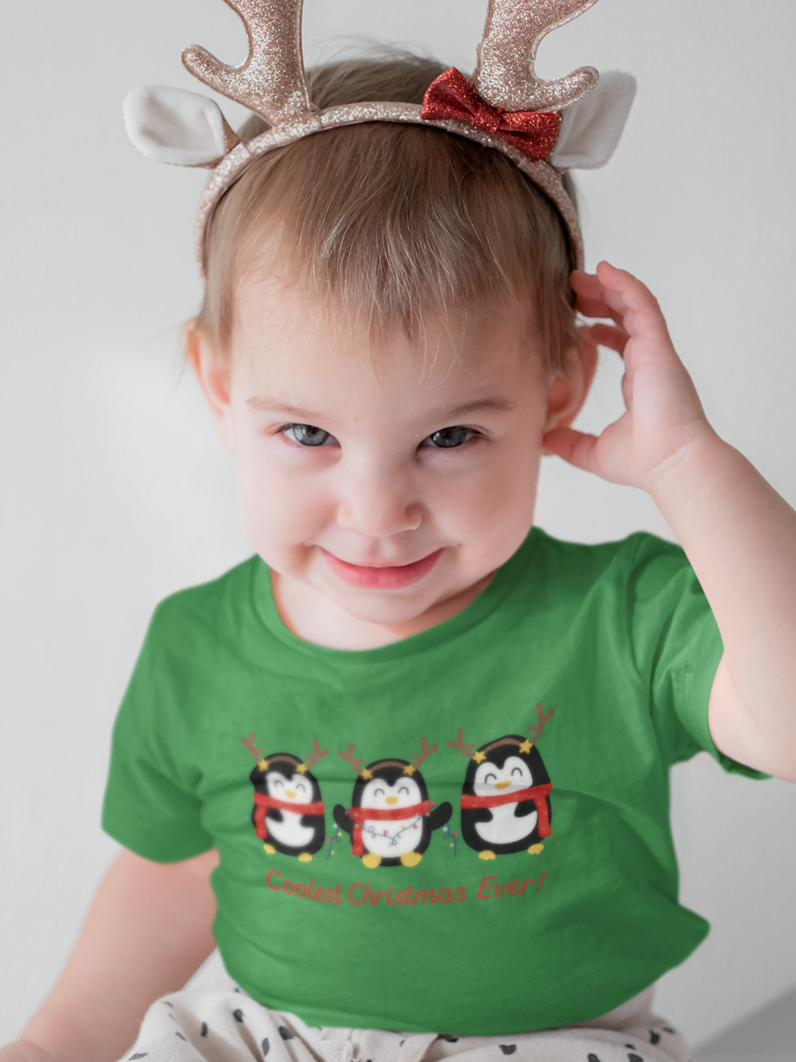"Coolest Christmas Ever" Penguin Christmas T-Shirt for boys - This is the title