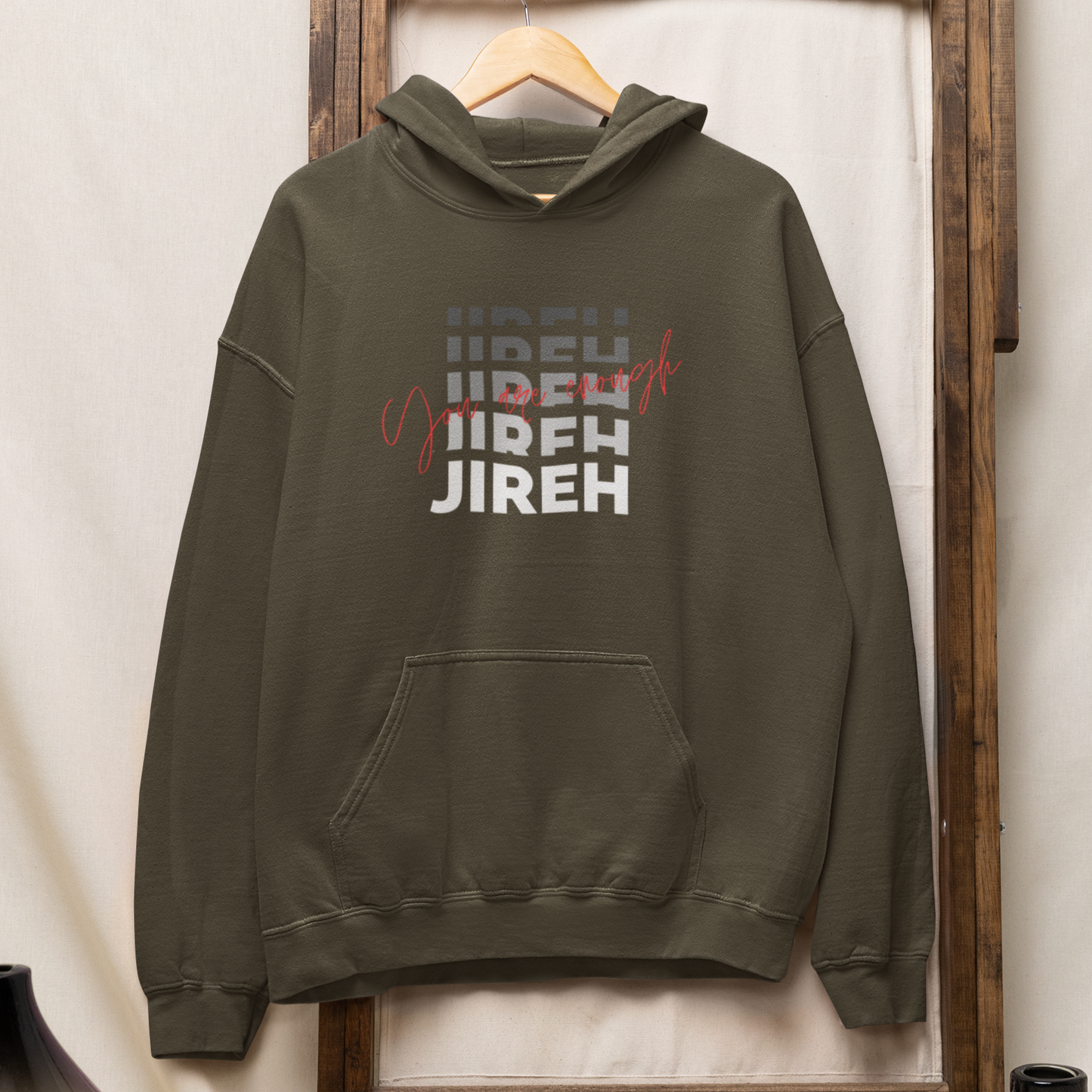 "Jireh, You Are Enough" unisex Christian hooded sweatshirt