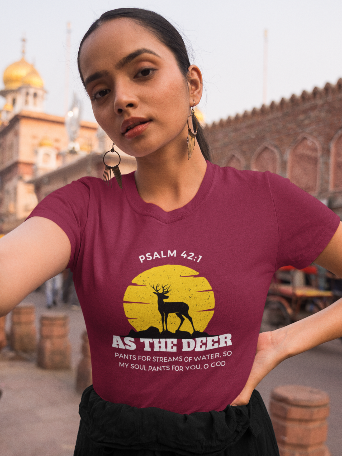 "As the Deer Pants" women's Christian t-shirt