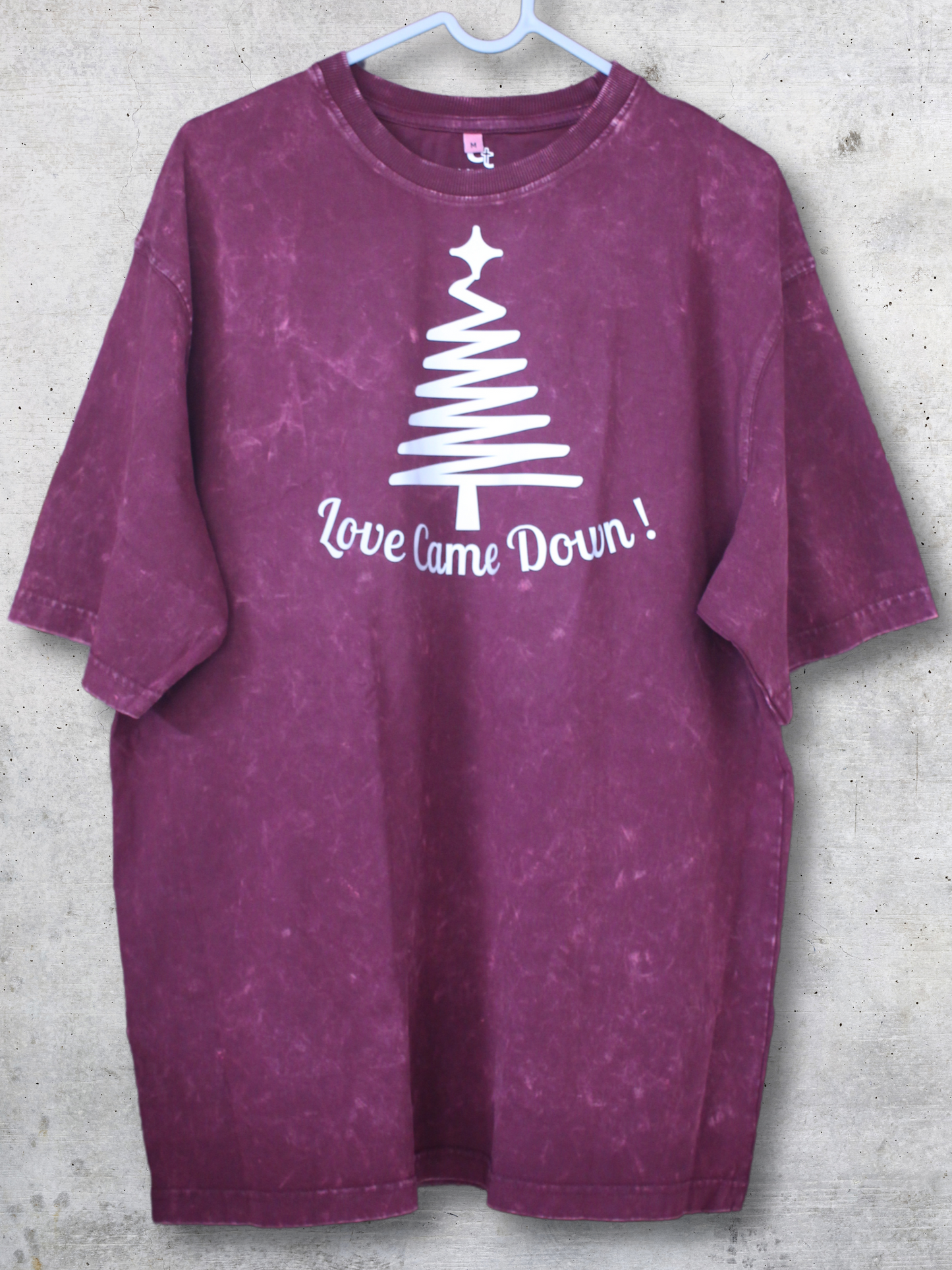 Reflective Print "Love Came Down"  Title: Oversized Unisex Christian T-Shirt