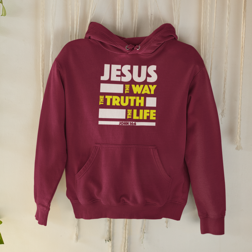 "Jesus - Way, Truth and Life" unisex christian hooded sweatshirt