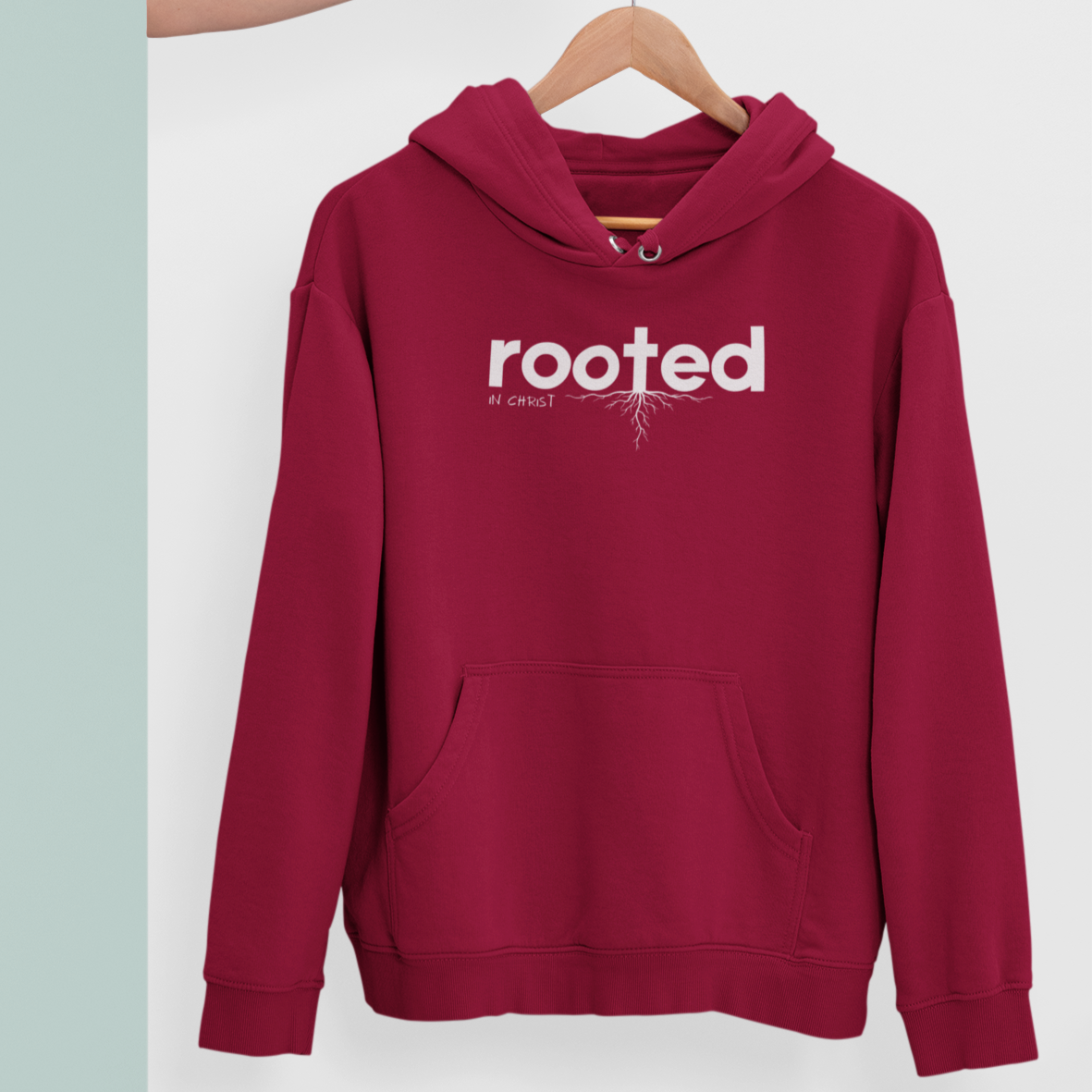 Rooted in Christ – Faith & Foundation unisex Christian hooded sweatshirt