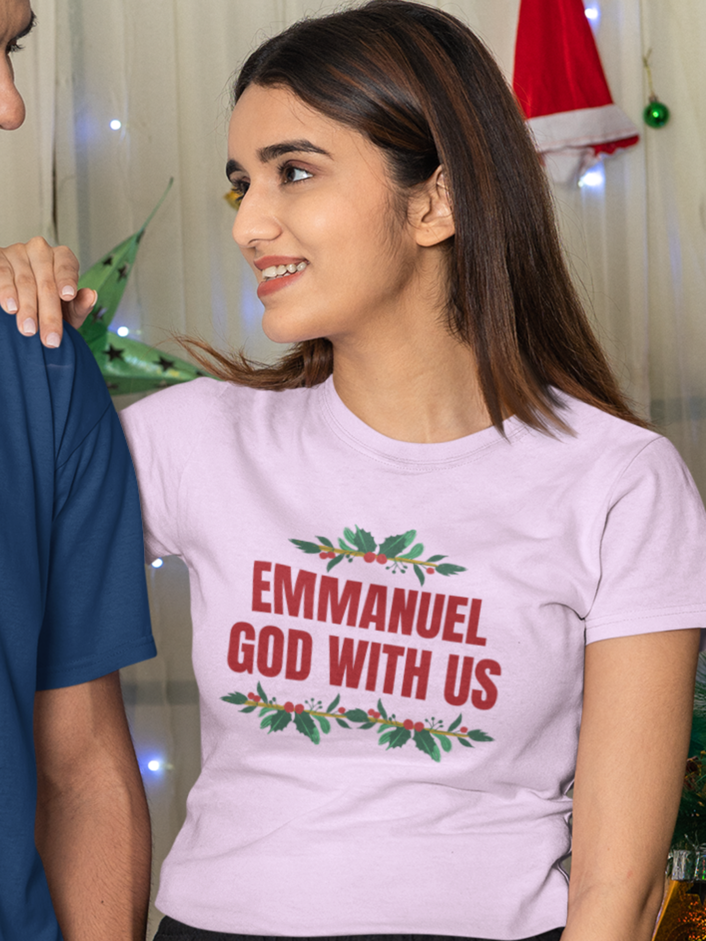 "Emmanuel - God with Us" women's christmas t-shirt