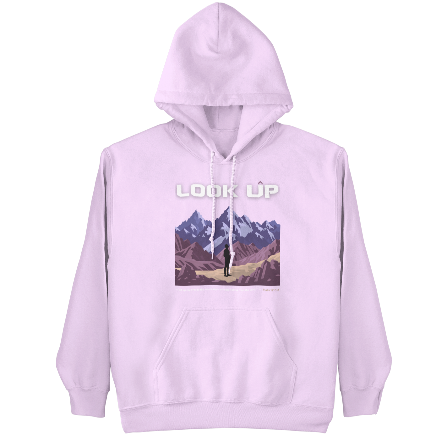 "Look Up" – Psalm 121:1-2  unisex Christian hooded sweatshirt