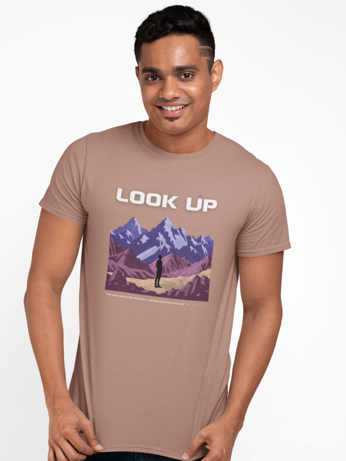 Look Up – Psalm 121:1-2  Unisex Christian T-Shirt