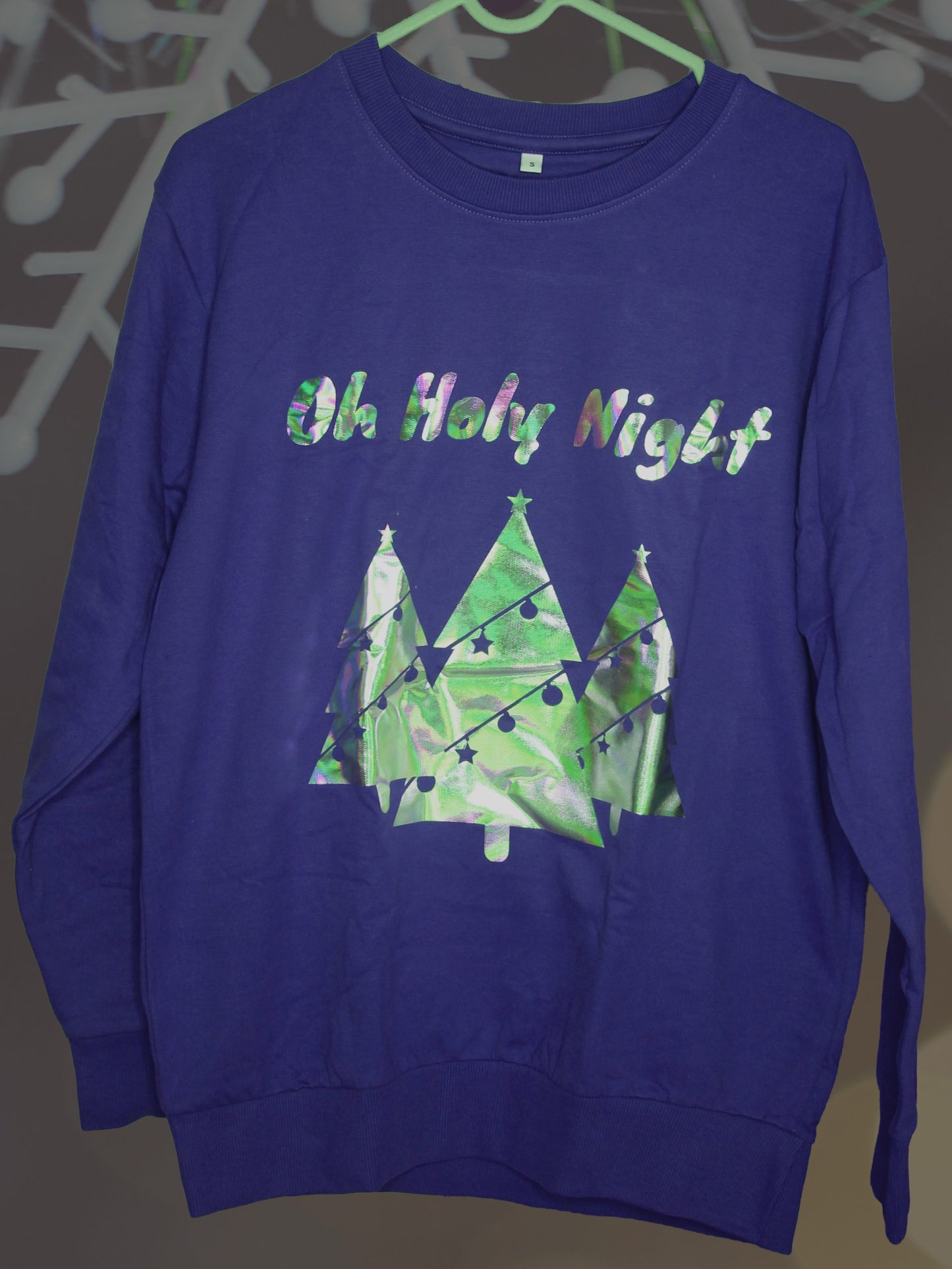 "Oh Holy Night" Rainbow Vinyl Unisex Christmas Sweatshirt