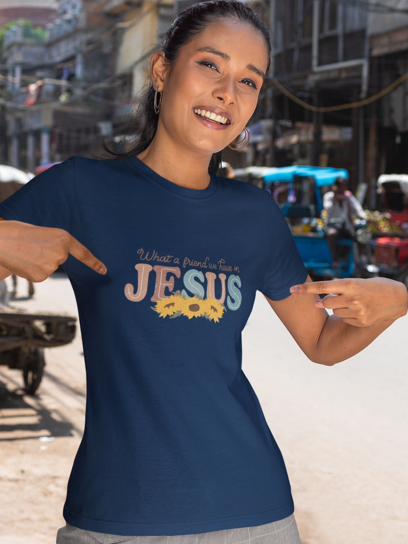 "What a Friend We Have in Jesus" women's Christian T-shirt