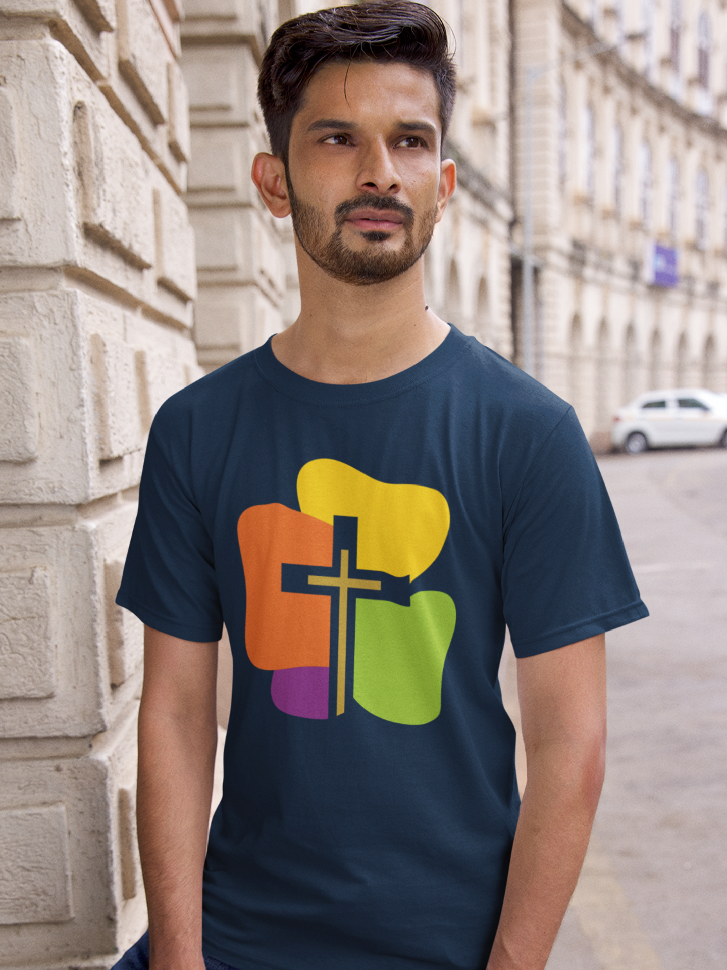 'Colorful Cross' unisex christian t-shirt