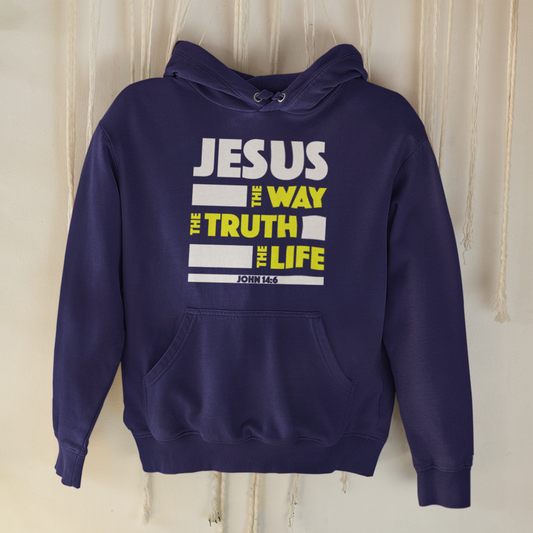 "Jesus - Way, Truth and Life" unisex christian hooded sweatshirt