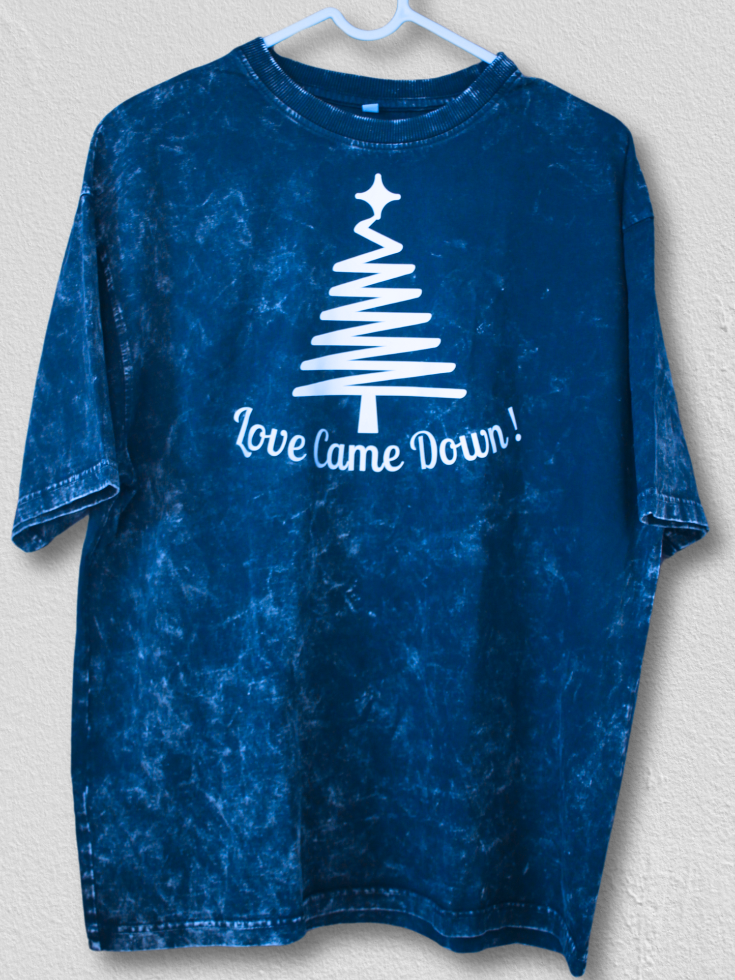 Reflective Print "Love Came Down"  Title: Oversized Unisex Christian T-Shirt